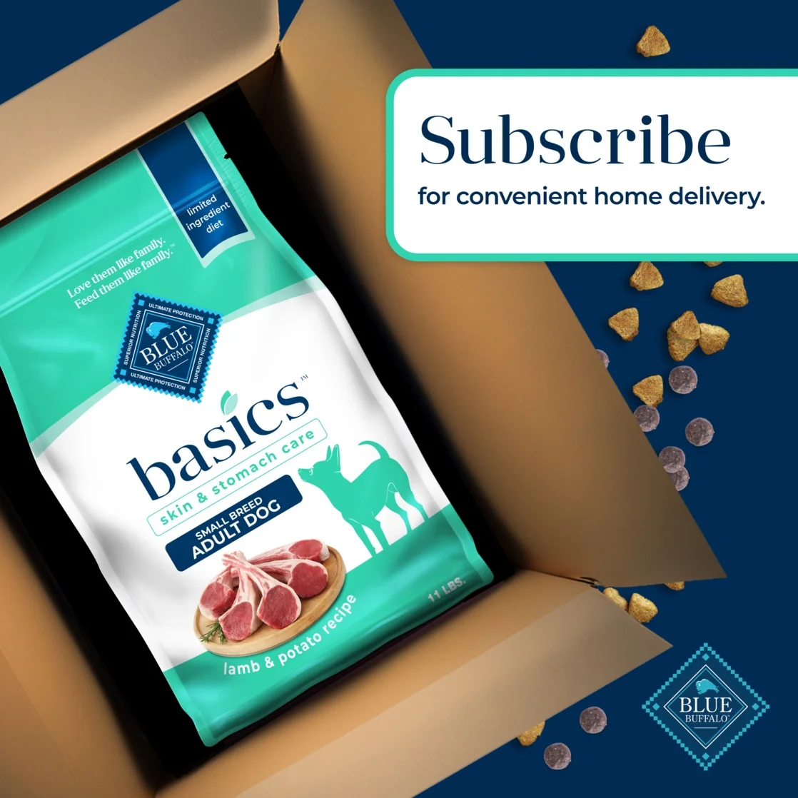 Blue Buffalo Basics Small Breed Adult Dry Dog Food, Skin & Stomach Care, Lamb Recipe, 11lb - Image 6