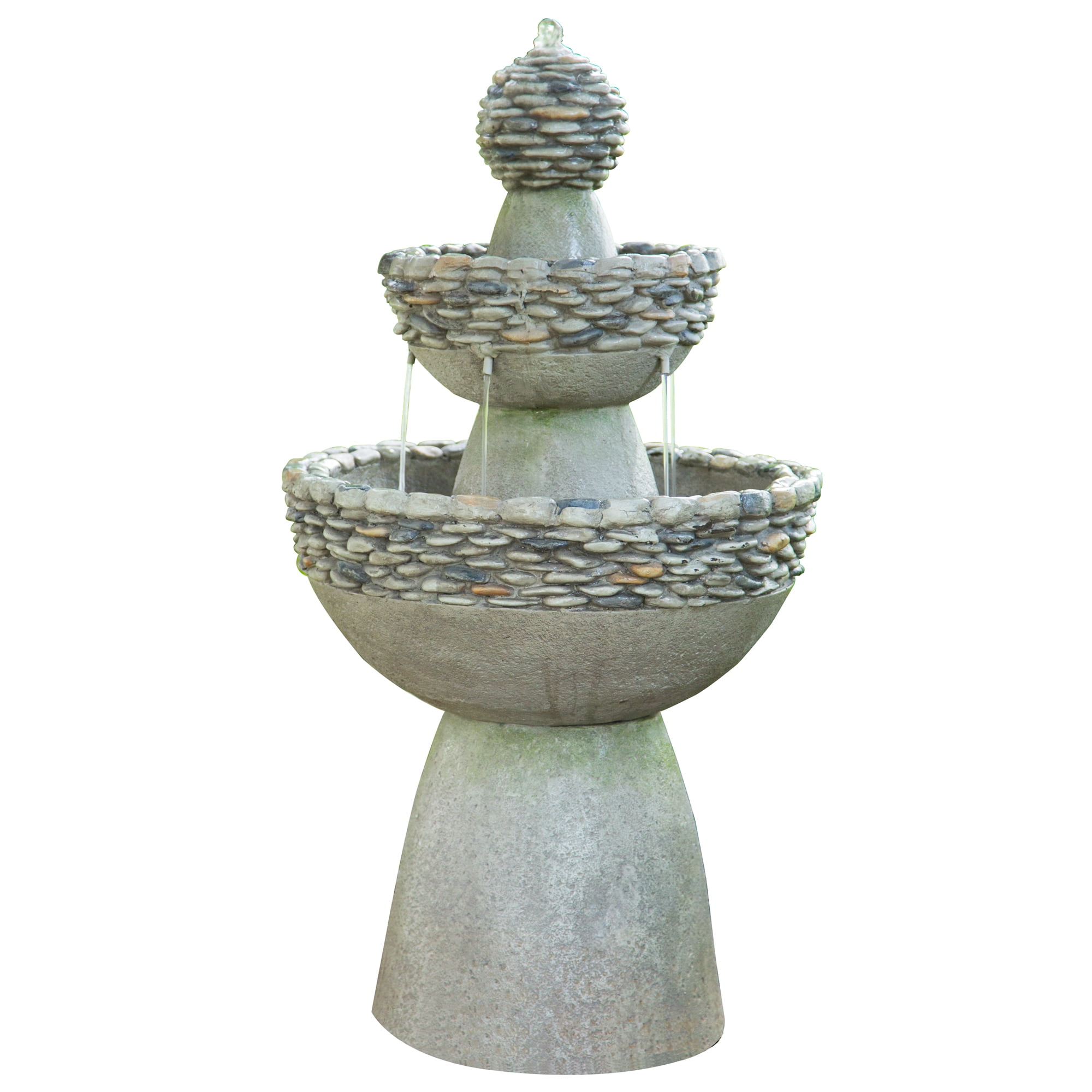 Teamson Home 3-Tier Zen Pedestal Outdoor Water Fountain with Pump - Image 4