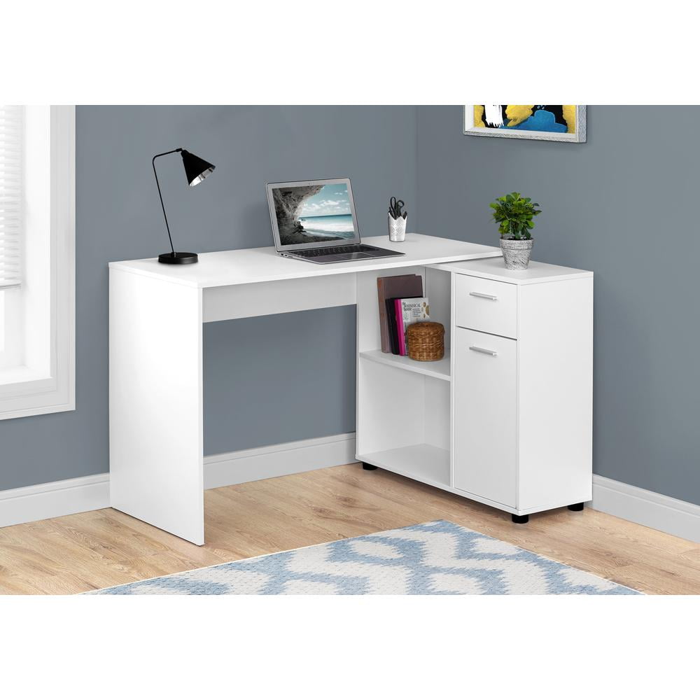 Computer Desk Home Office Corner 46"L L Shape Work Laptop Laminate White - Image 5