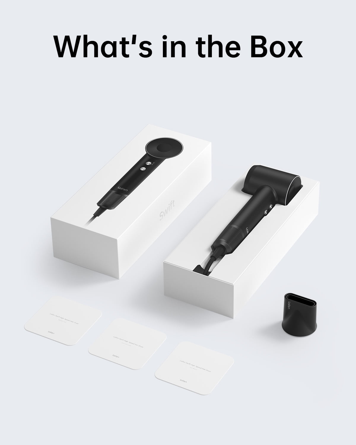 Laifen Swift Hair Dryer, 110,000 RPM High Speed Motor & 200 Million Negative Ions, with Magnetic Nozzle (Black?Glass Fiber & Nylon) - Image 2