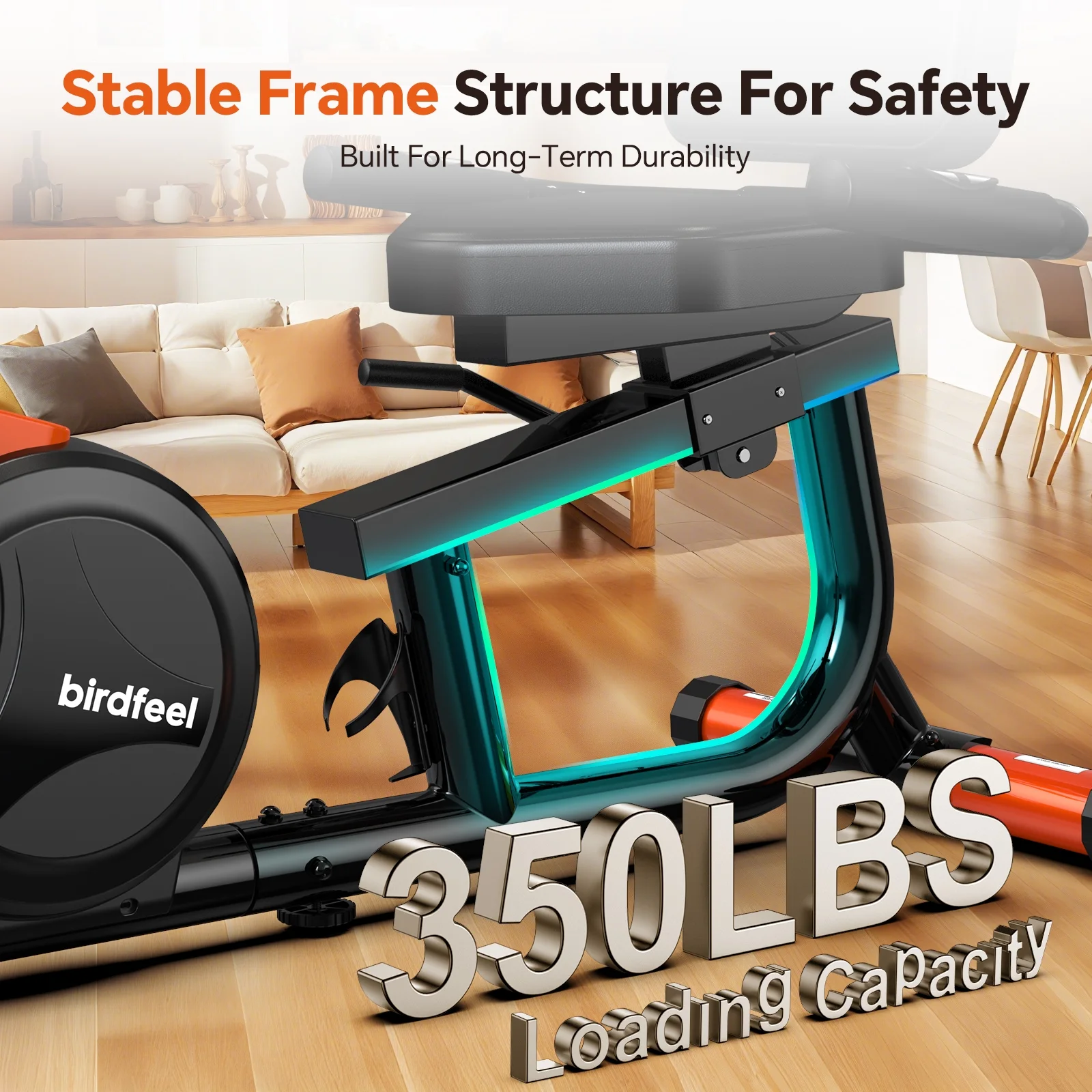 HASIMAN Recumbent Exercise Bike Magnetic Stationary Cycling Bicycle Indoor Workout Bikes with Large Caption Display & Adjustable Resistance for Home Seniors Adults Max Weight 350LBS - Image 5