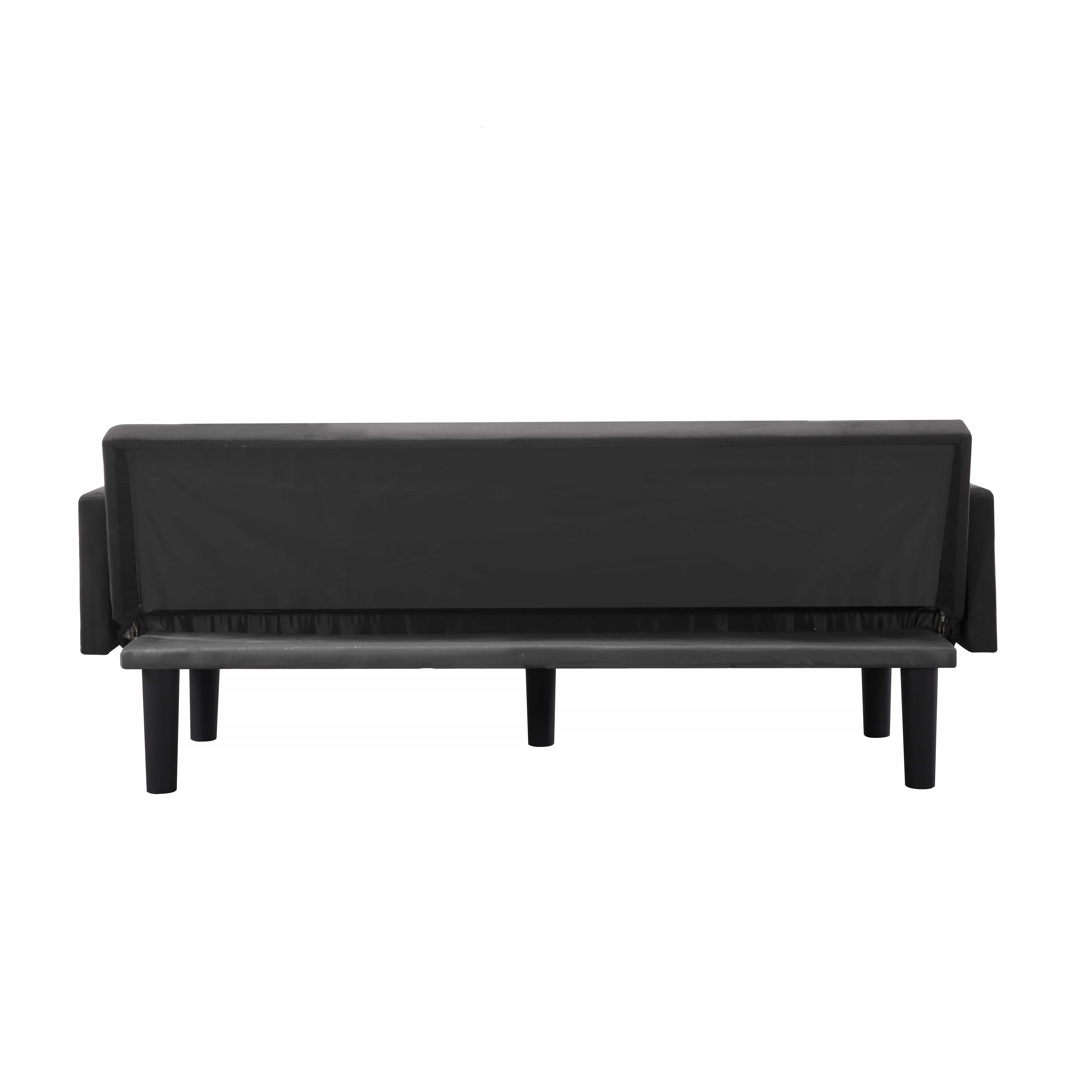 BSHTI 74.8” Futon Sofa Bed,Dark Gray Faux Suede Upholstered,Twin Size Convertible Sofa,3 Adjustable Backrest Positions,Home,Office,and Guest Room - Image 11