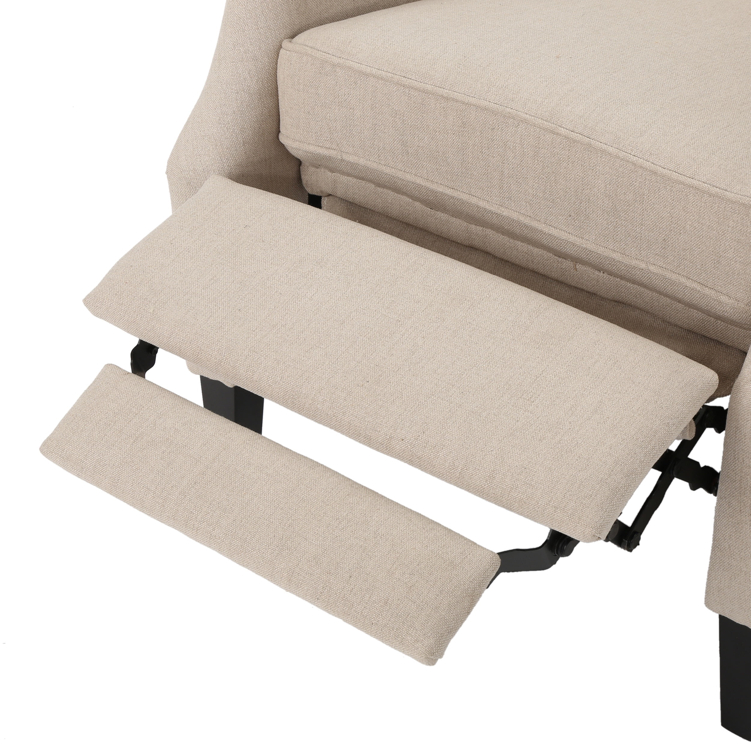 Noble House Wescott Fabric Wing Back Recliner, Set of 2, Beige - Image 3