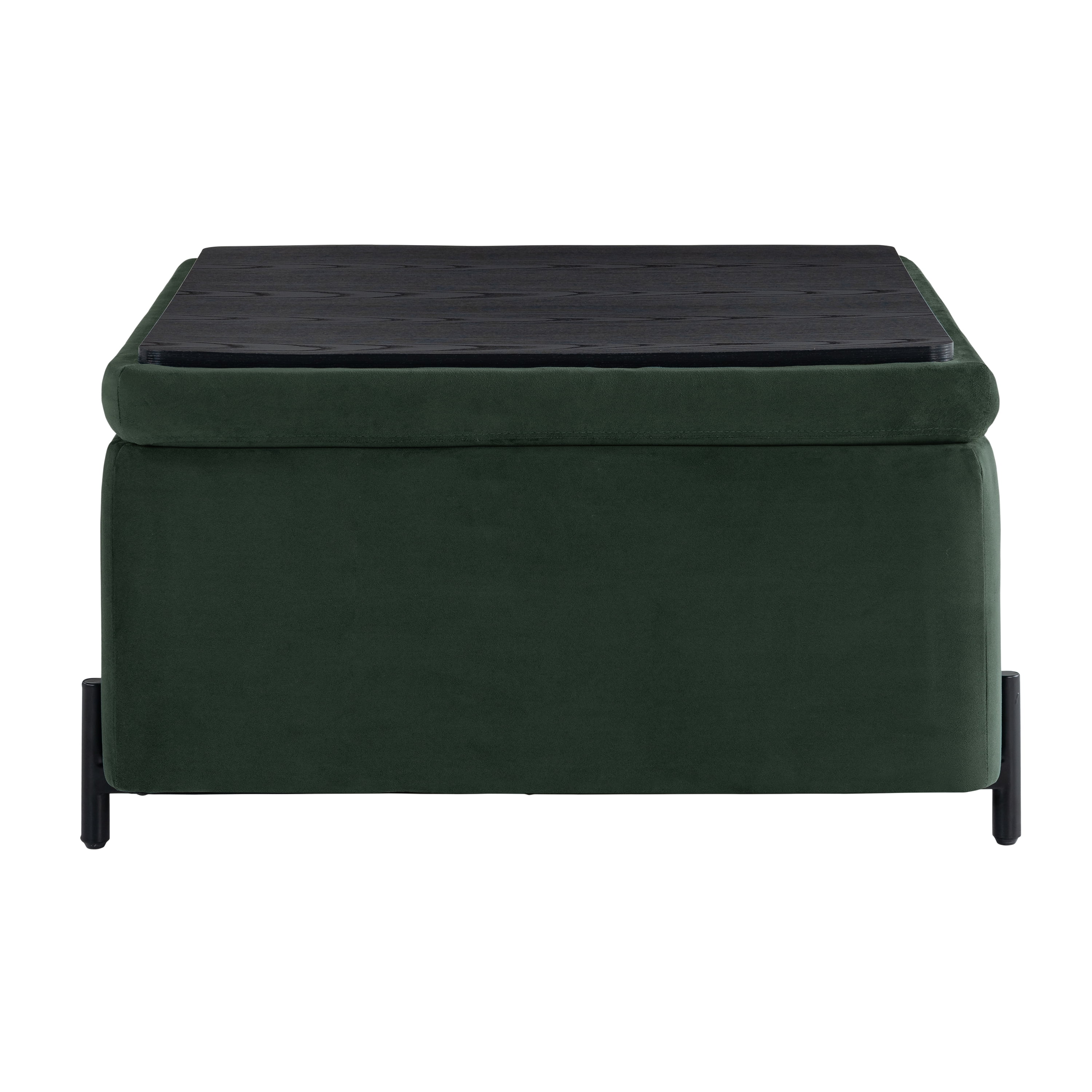 Studio Living Kingston Modern Large Storage Ottoman, Green Velvet Fabric - Image 11