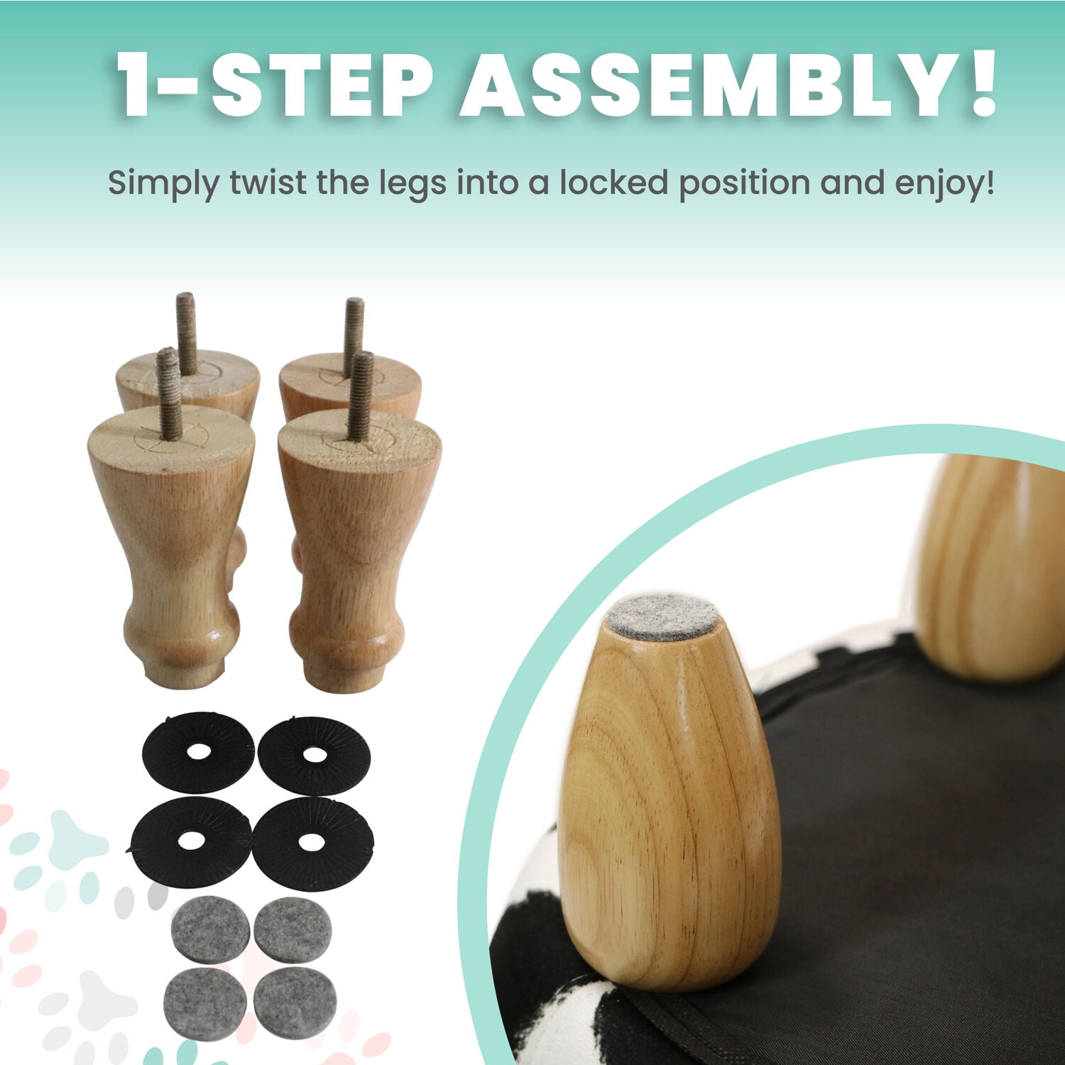 Critter Sitters 16-In. Seat Height Black-White Cow Animal Shape Pet House Ottoman - Furniture for Nursery, Bedroom, Playroom, and Living Room Decor - Image 13