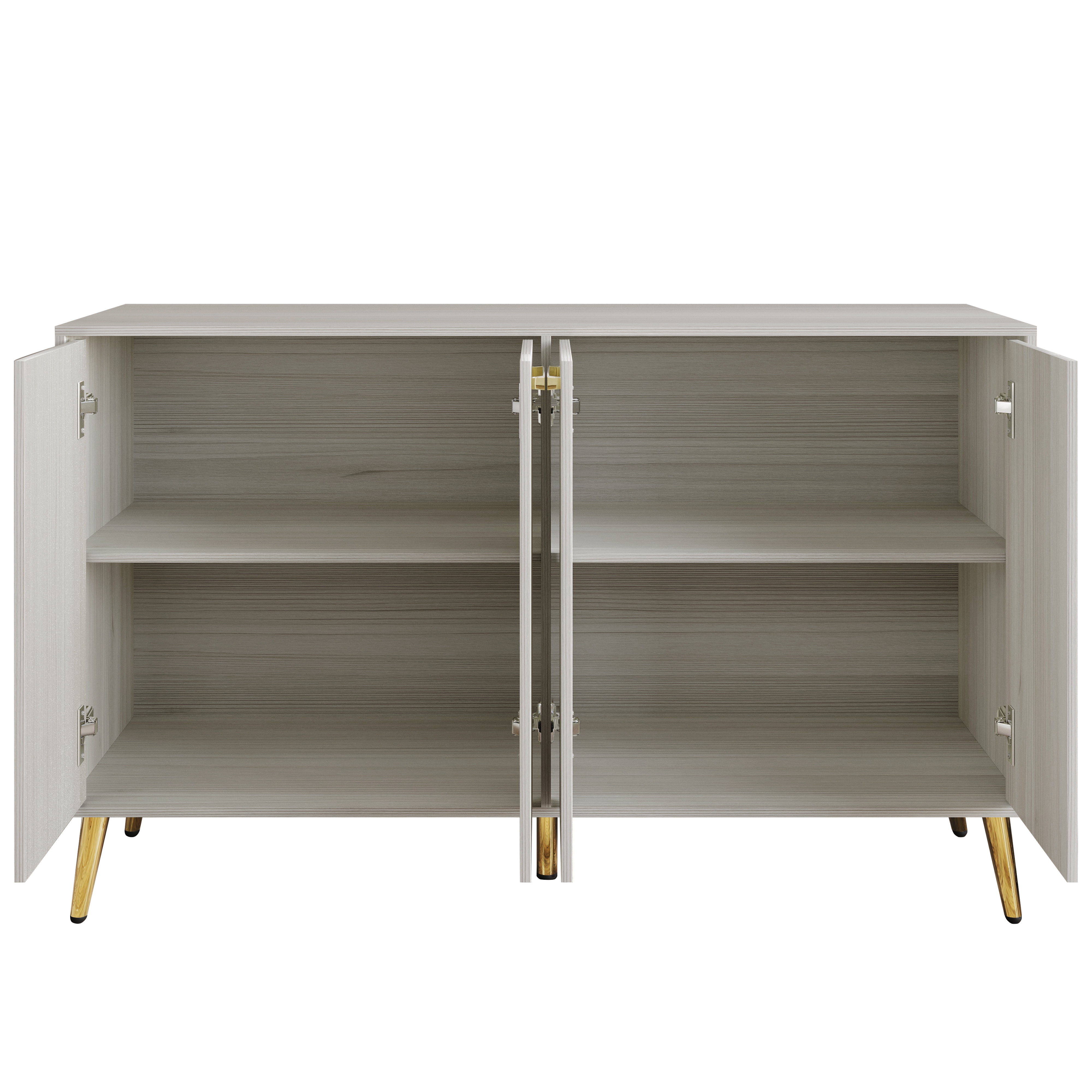Castle Place Modern Sideboard Buffet Cabinet, Light Grey - Image 9