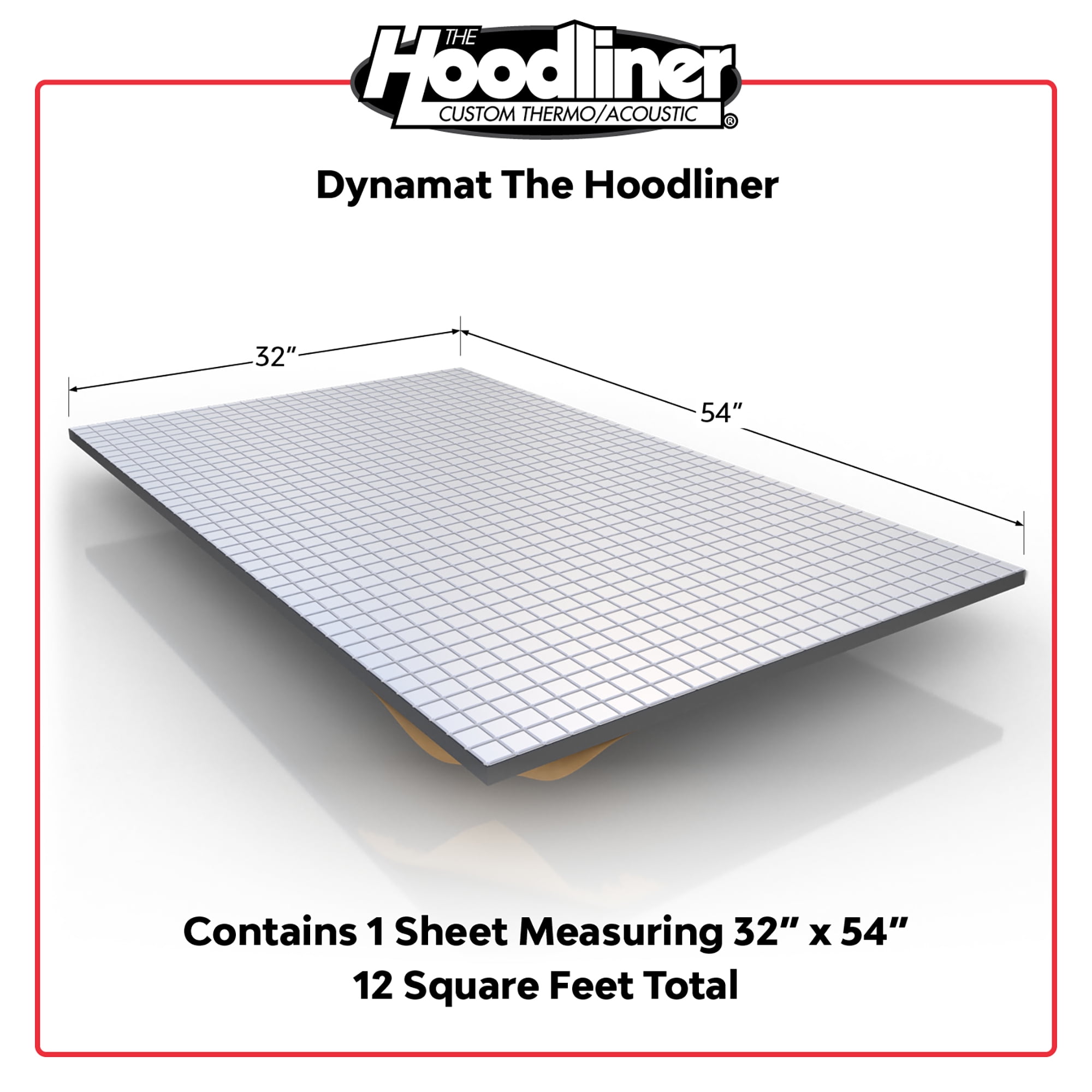 Dynamat Flexible Self Adhesive Sound Deadener Hoodliner, Silver Finish - Image 3