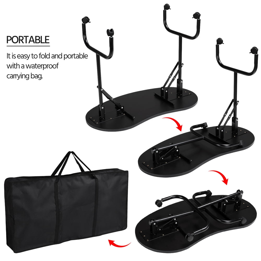 Alden Design Nail Beautician Desk Workstation Folding Manicure Table Black - Image 7