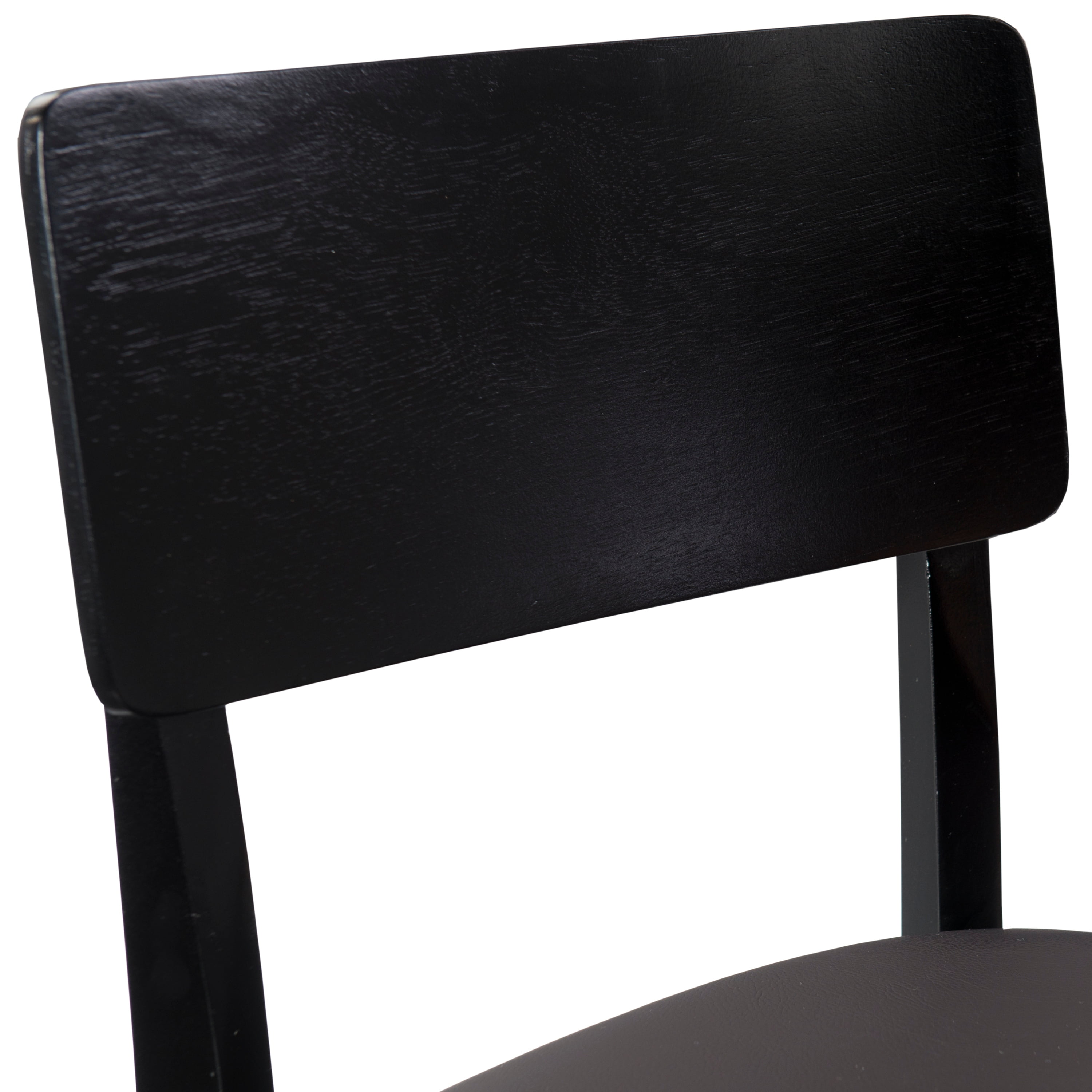 Linon Tamela 30" Mid Back Indoor Bar Stool, Black/Dark Brown Faux Leather - Image 6
