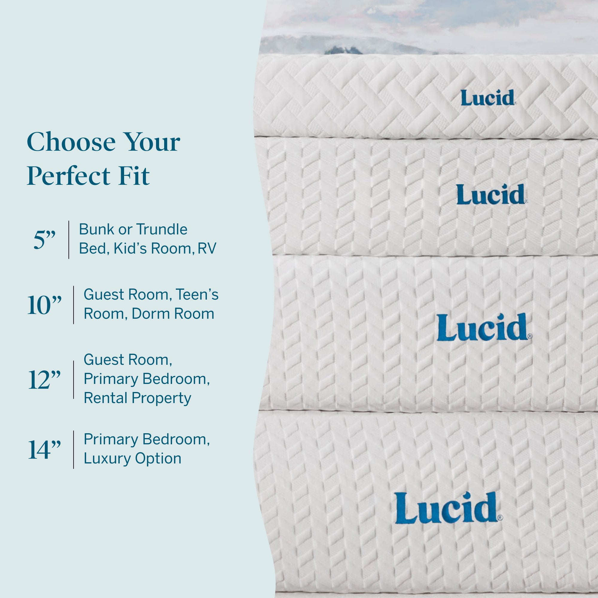 Lucid Bliss Queen Tight Top 10" Plush Memory Foam Mattress with Gel Infusion and Ventilation - Image 3