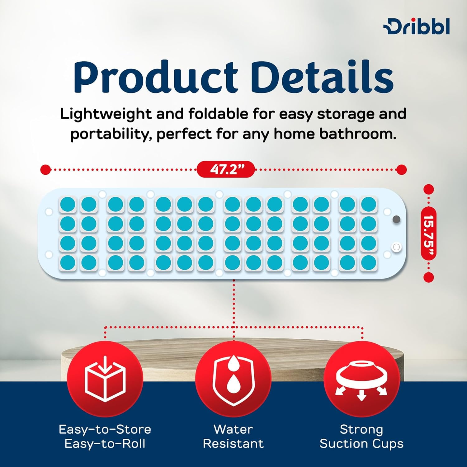 Electric Bubble Massage Bathtub Mat – Non-Slip Full-Body Waterproof Hot Tub Spa Mat for Bath with Heater, Motorized Air Pump, and Remote Control, 6-Speed Adjustable Massage, Aqua - Image 2