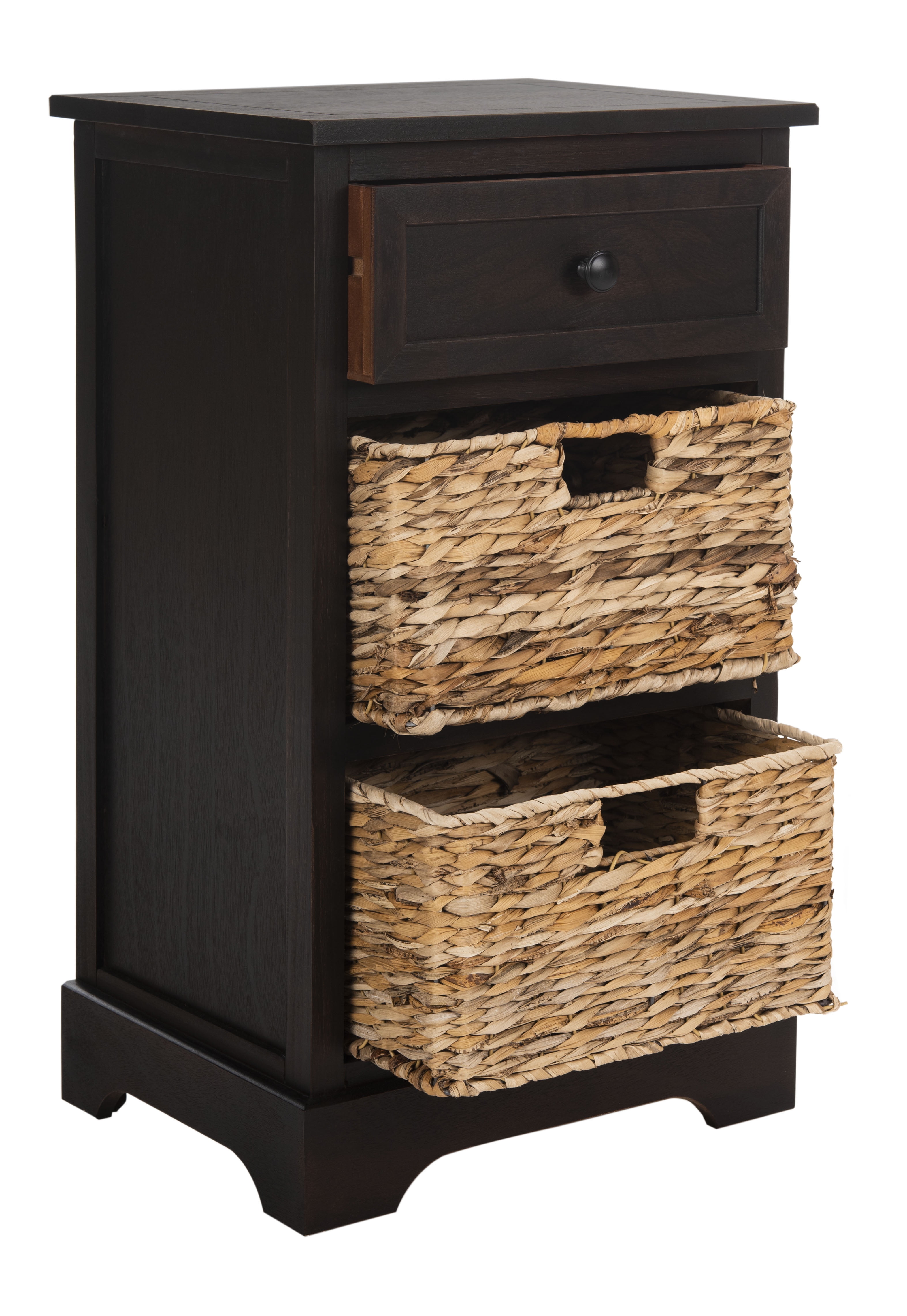 SAFAVIEH Carrie 1 Drawer Storage Side Table with 2 Baskets, Brown - Image 6