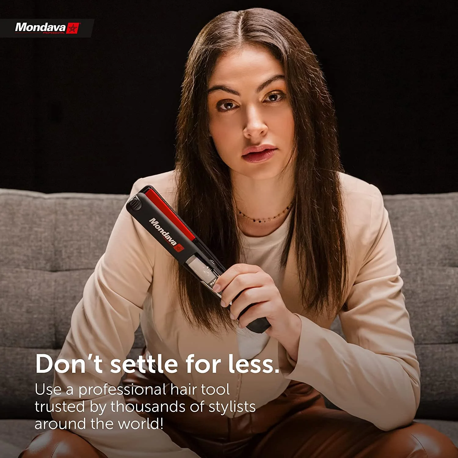 MONDAVA Ceramic Tourmaline Flat Iron and Curler, Pulse Vibration to Tame Wild Hair in 8 Min, Hair Straightener - Image 6