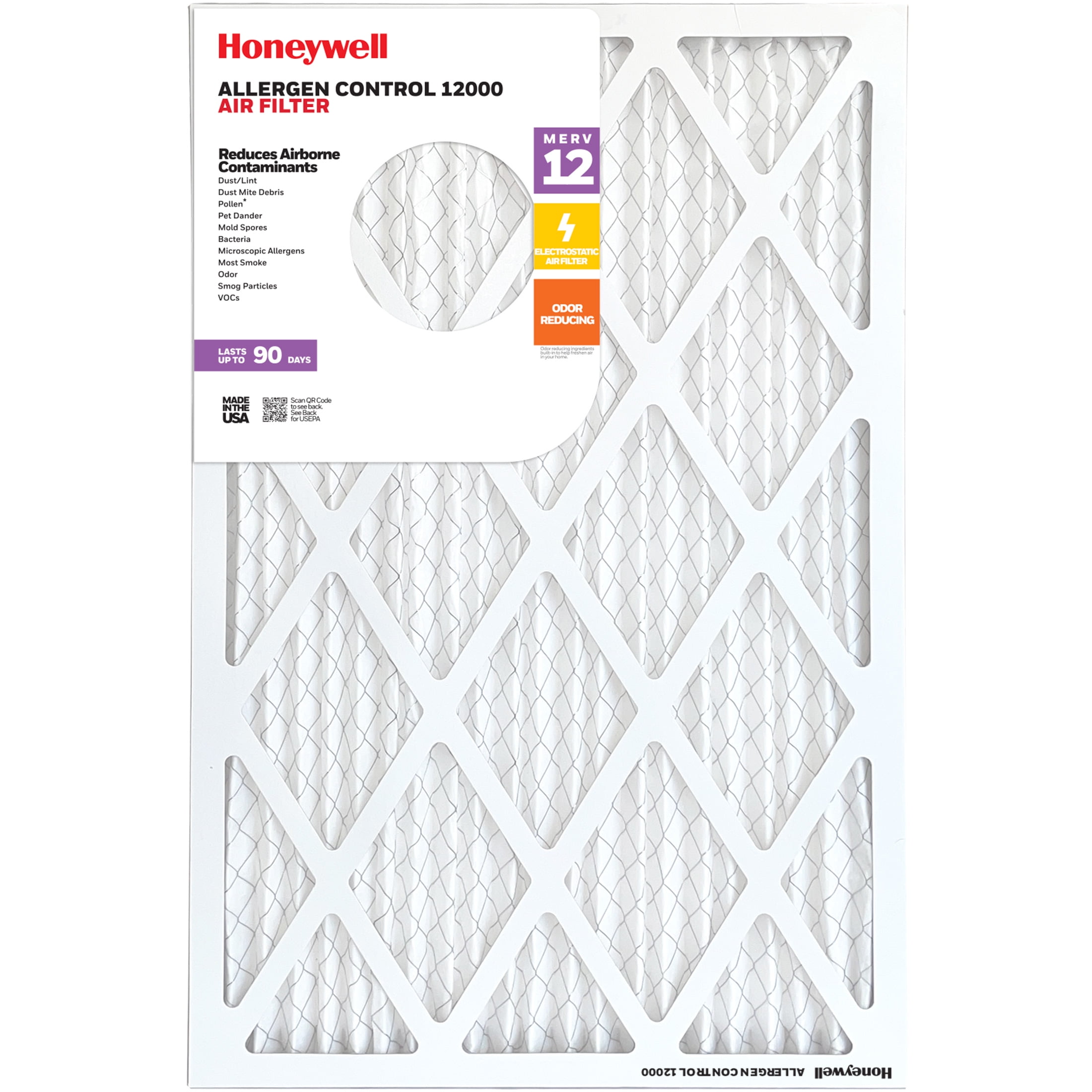 Honeywell 14x25x1 MERV 12 Pleated HVAC Furnace Air Filter- 4 Pack - Image 2
