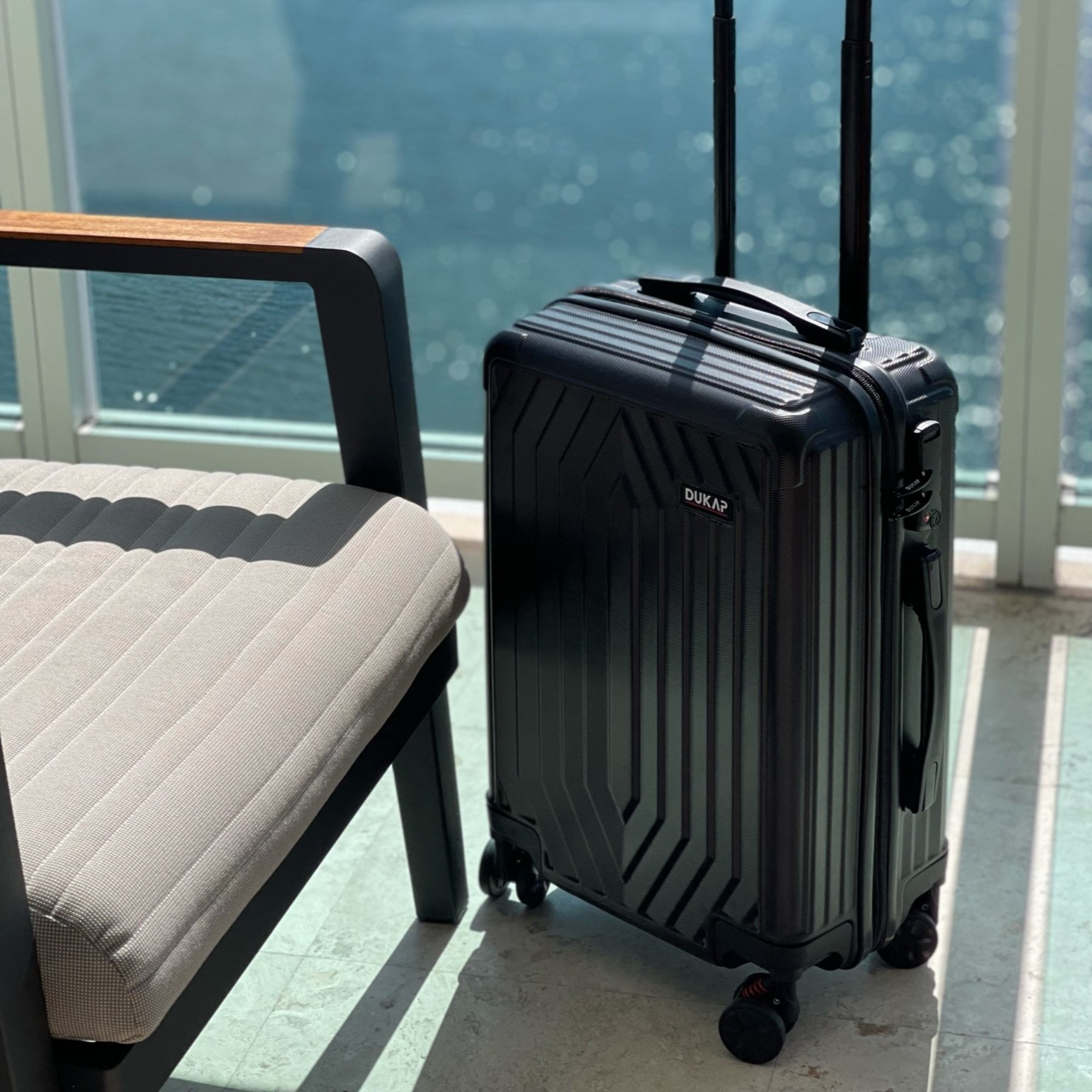 Dukap 20” Unisex Hardside Spinner Luggage, Black - Image 6