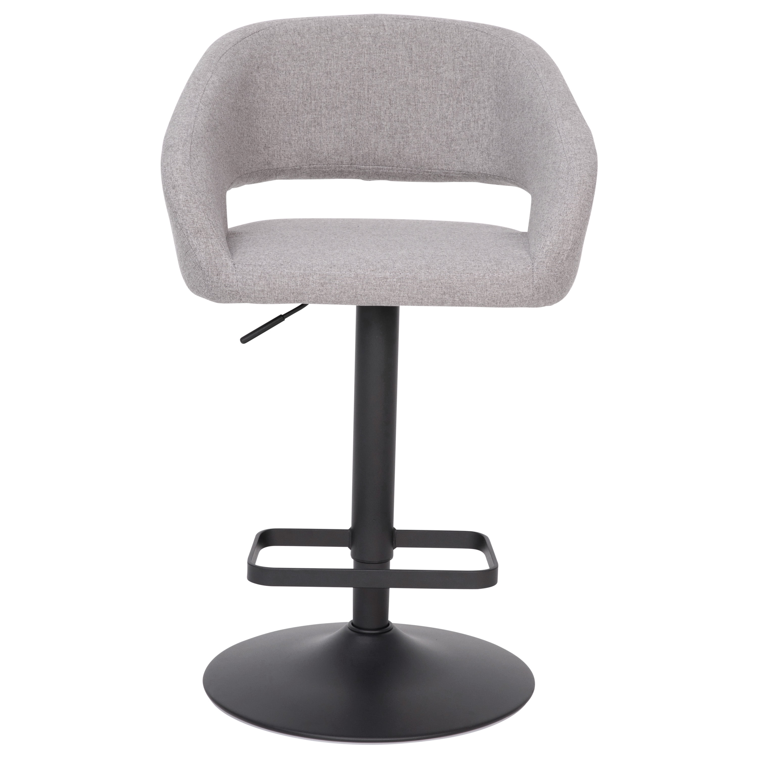 Flash Furniture Erik 23" - 31.5"H Square Adjustable Swivel Mid Back Barstool, Gray/Black - Image 11