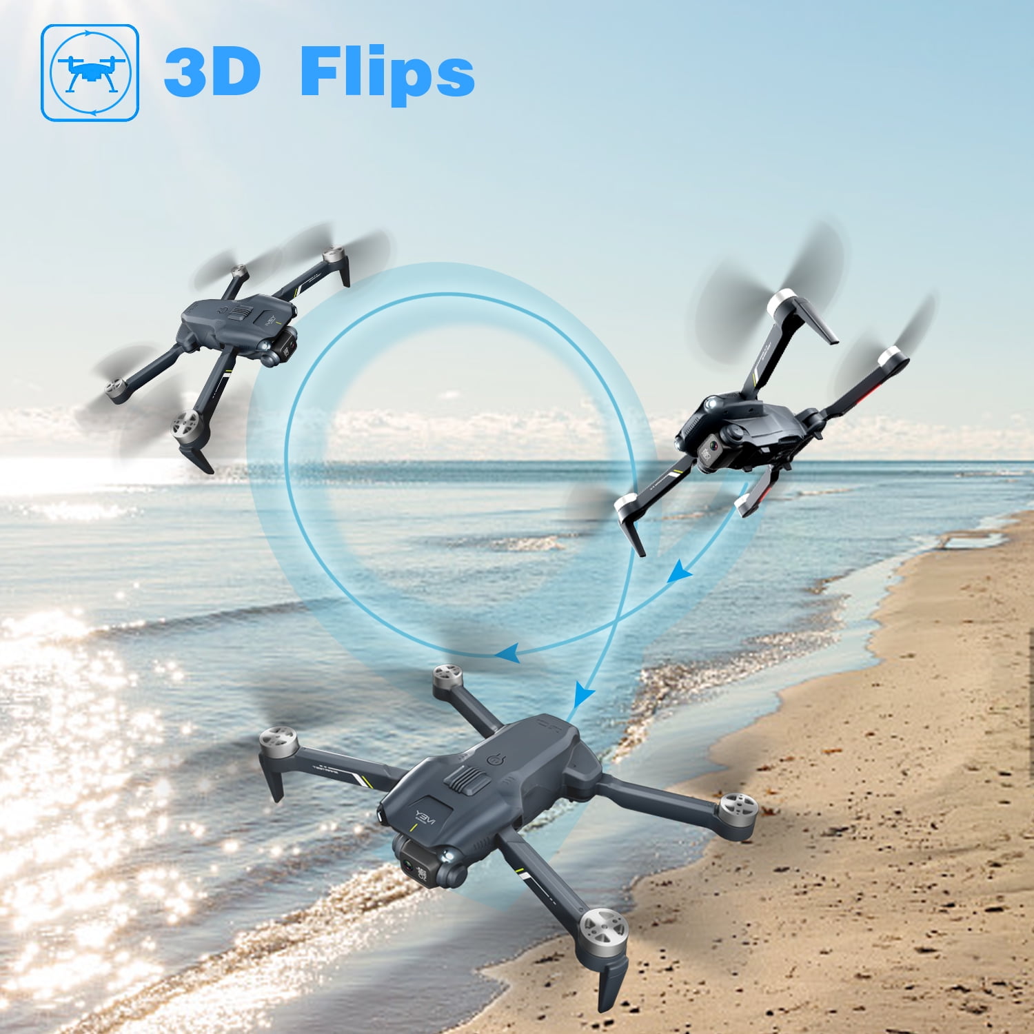 4DRC V28 Drone With 1080P Camera for Adults Foldable FPV RC Quadcopter Drone with Brushless Motor and 2 Batteries for Play outdoor black - Image 5