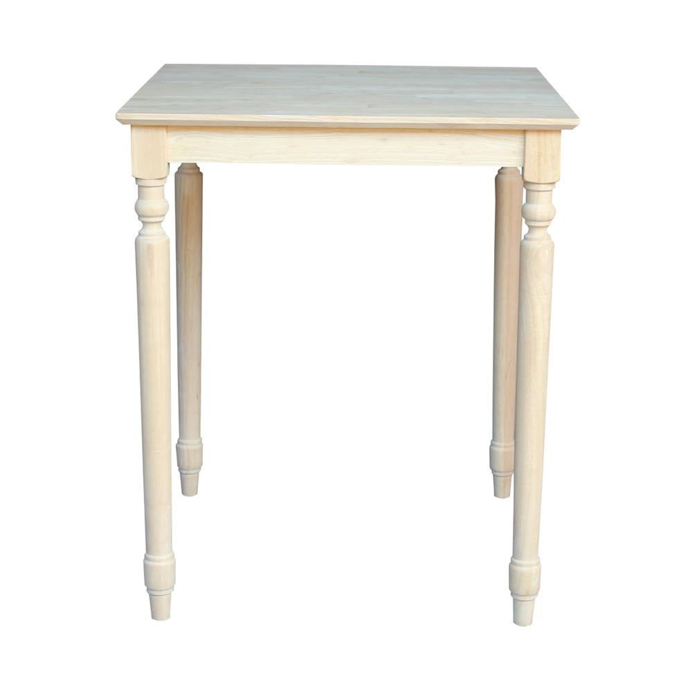 Solid Wood Top Table, Turned Legs - Image 3