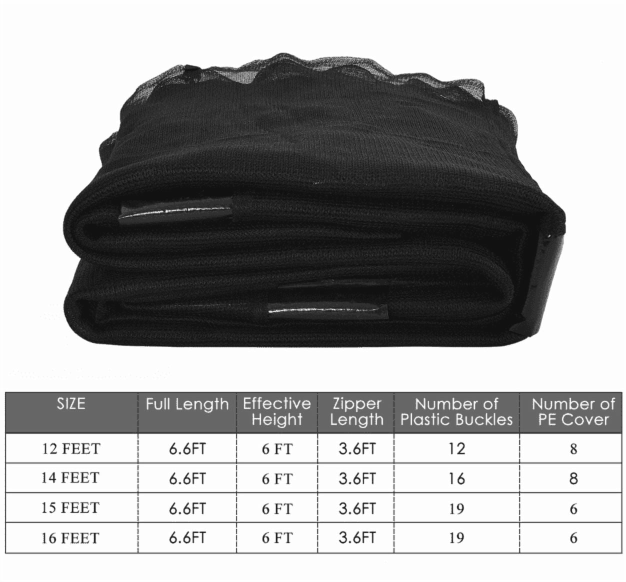 Gymax 16FT Replacement Trampoline Safety Enclosure Net w/ Zipper & Buckle for 6 Poles - Image 8