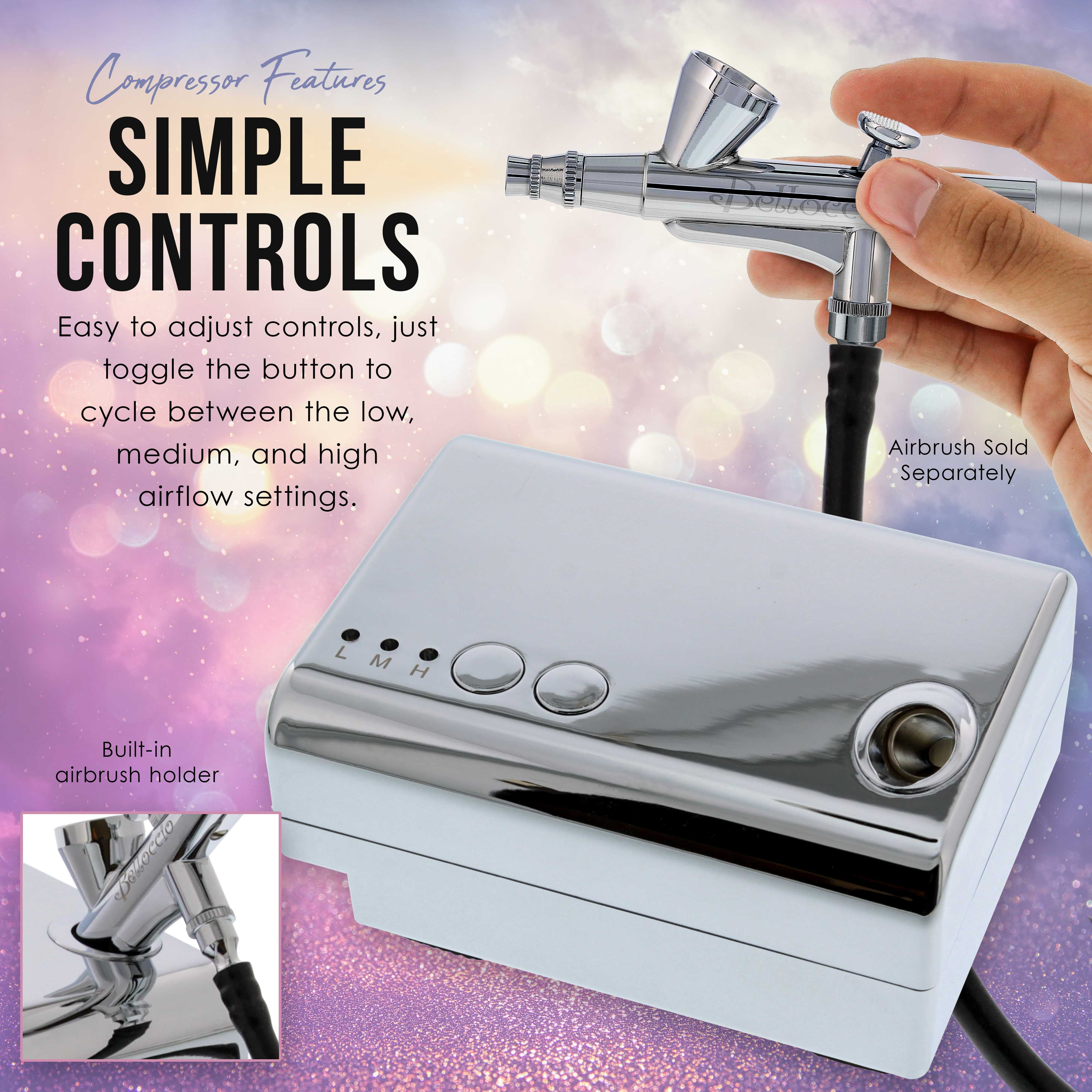 Belloccio Quiet Mini Airbrush Air Compressor Makeup, Spray Tanning, Tattoo, Cake - Image 3