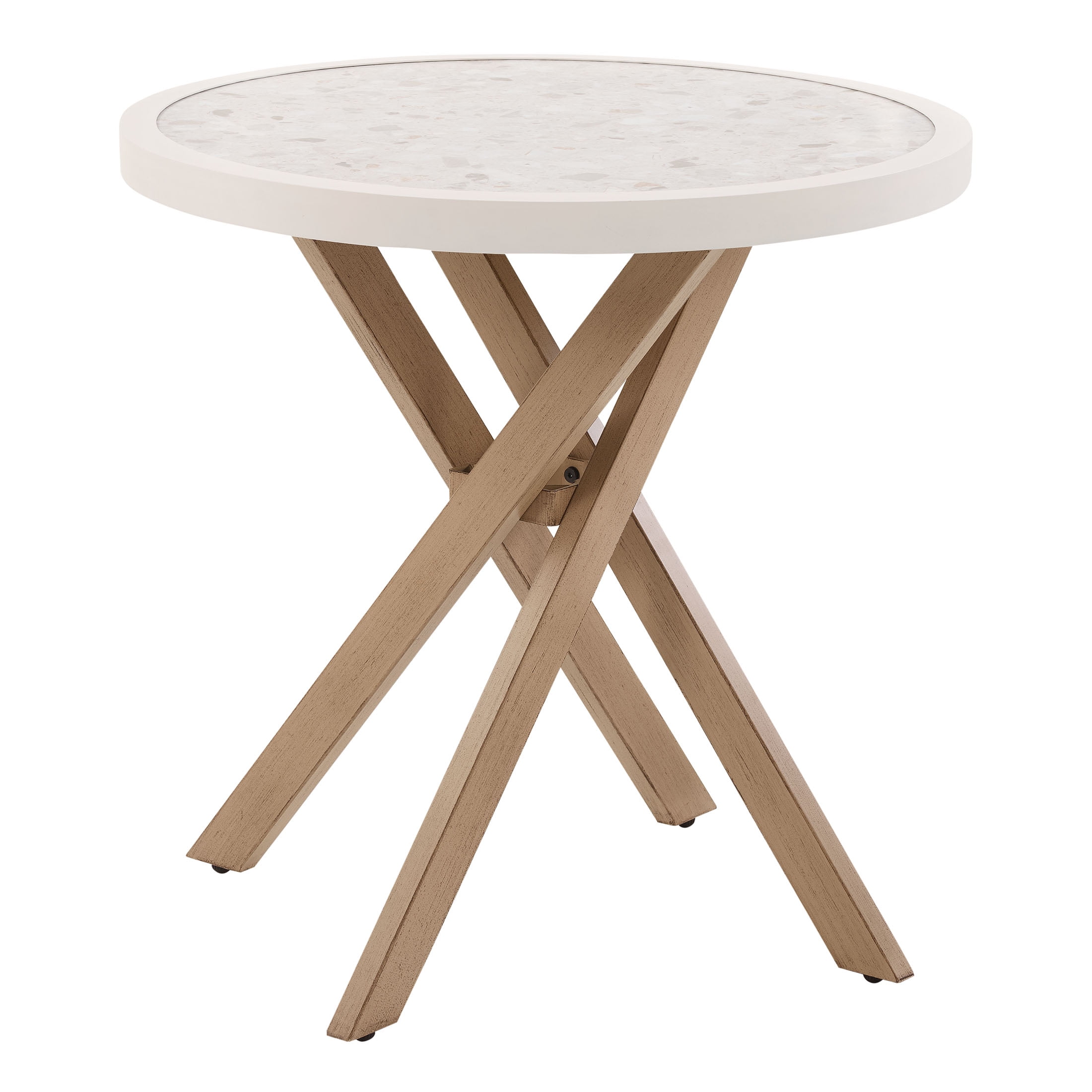 Better Homes & Gardens Paige 27" Round Outdoor Tile Top Bistro Table, White - Image 3