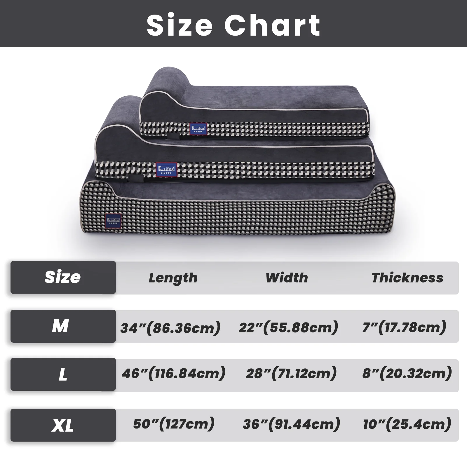 Laifug Extra Large Dog Bed with Orthopedic Memory Foam, Dog Pillow, Waterproof Liner & Washable Cover (Blackï¼ÂXL) - Image 7