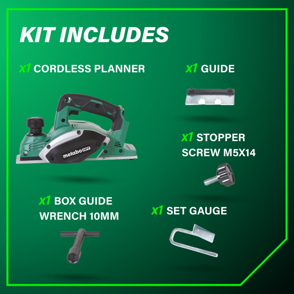 Metabo HPT 18V MultiVolt™ Cordless Hand Planer | Tool Only - No Battery | 3-1/4-Inch | P18DSLQ4 - Image 8