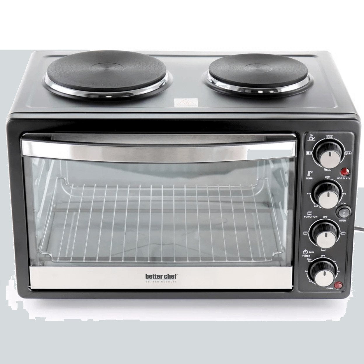 Better Chef Chef Central XL Toaster Oven and Broiler with Dual Solid Element Burners in Black - Image 3