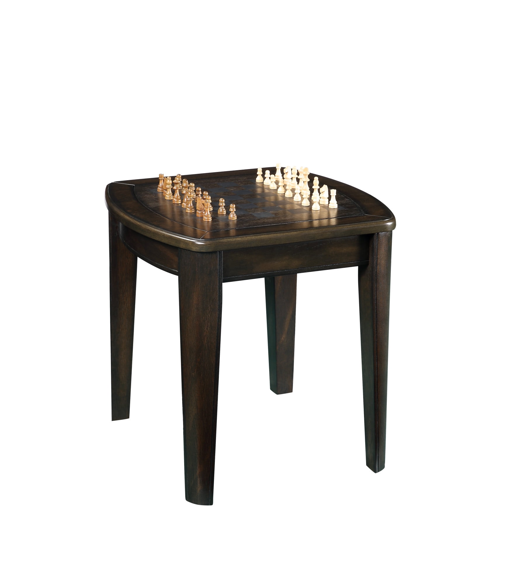 Steve Silver Diletta Wood Game End Table with Chessboard, Dark Walnut - Image 3