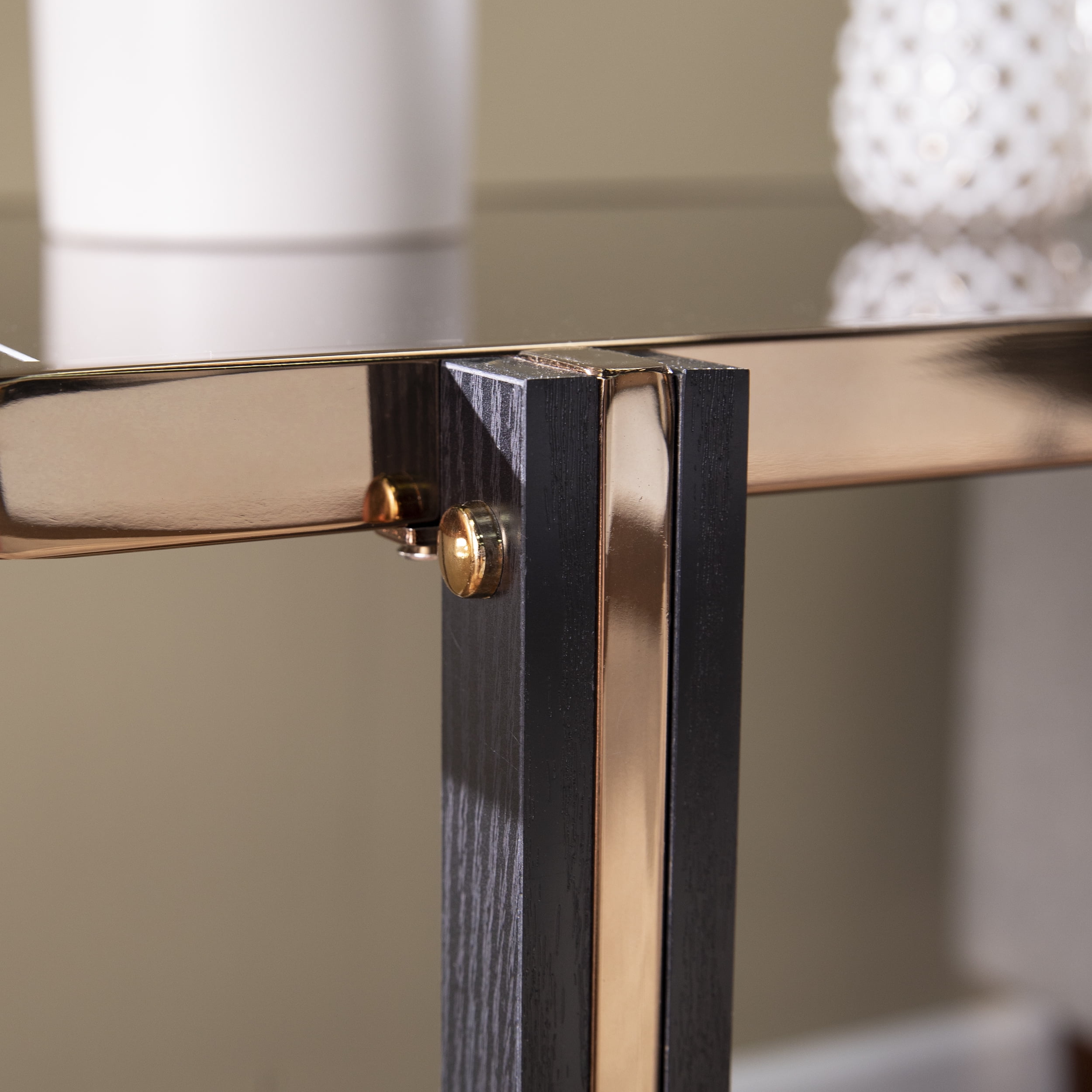 SEI Furniture Thornsett End Table with Mirrored Top 22.25 x 24 Freestanding End Tables - Image 4