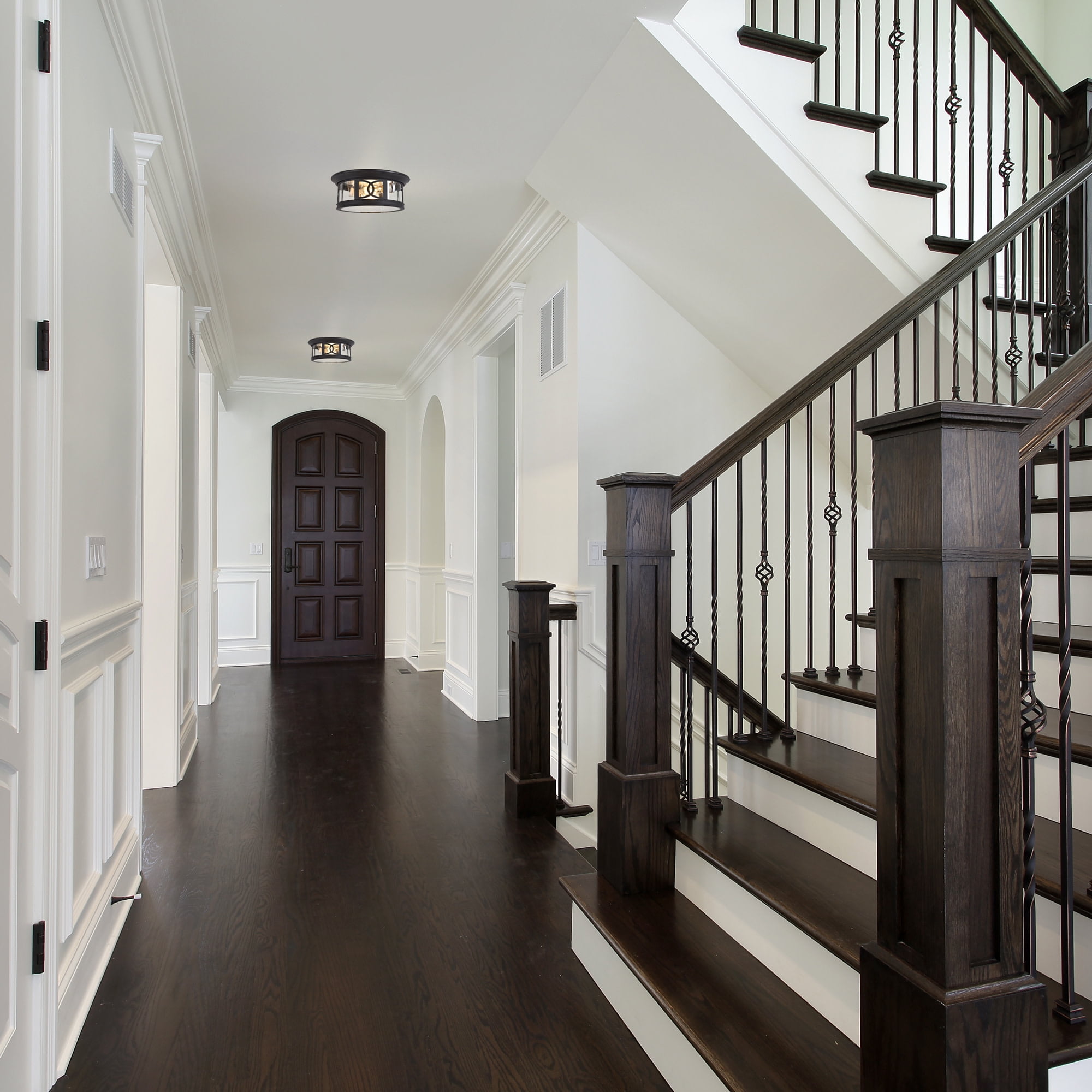 Design House Summit 2 Light Matte Black Traditional Dimmable Ceiling Light with Clear Glass - Image 2