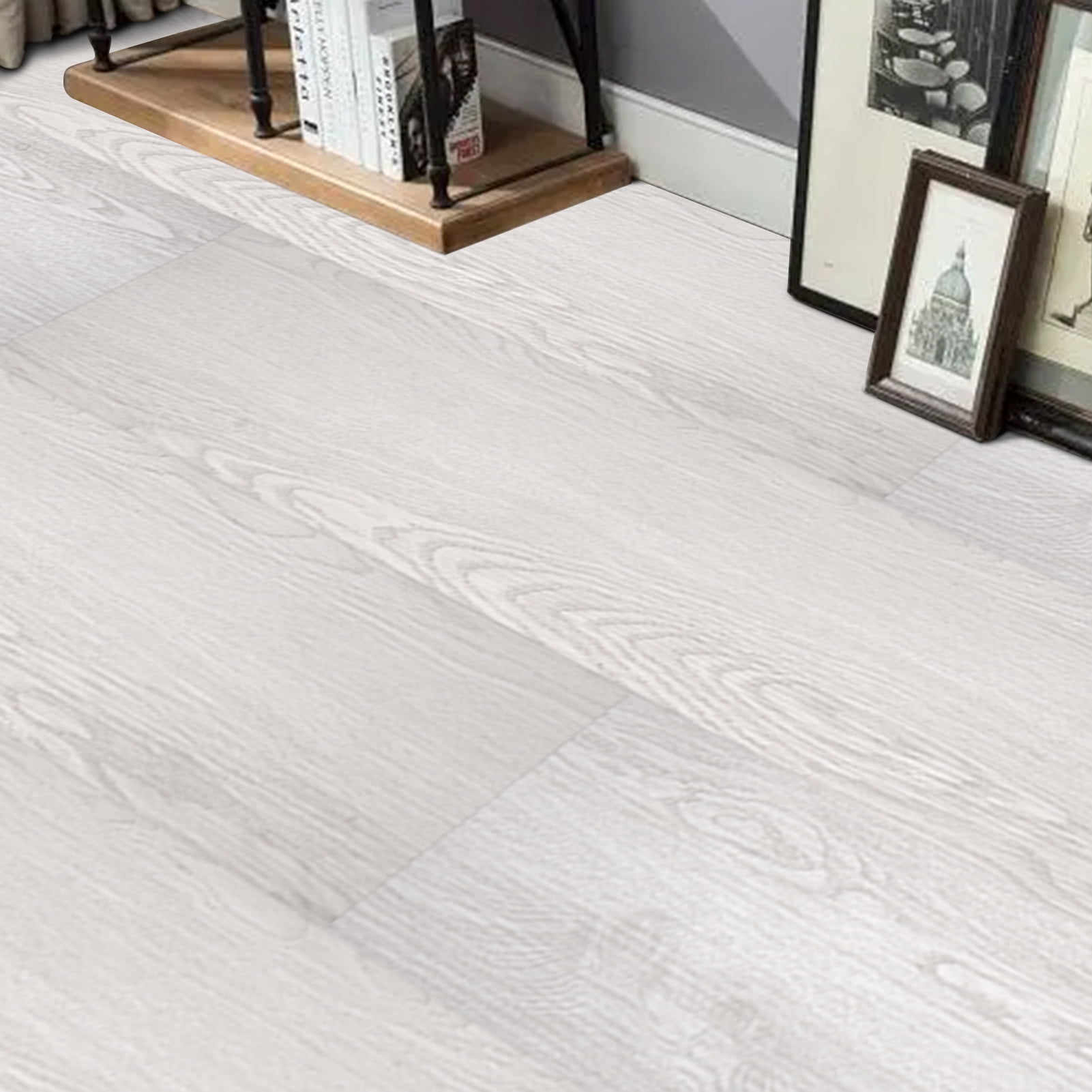 Art3d Peel and Stick Floor Tile Vinyl Wood Plank 54 Sq.Ft, Rigid Surface Self-Adhesive Flooring in White - Image 3