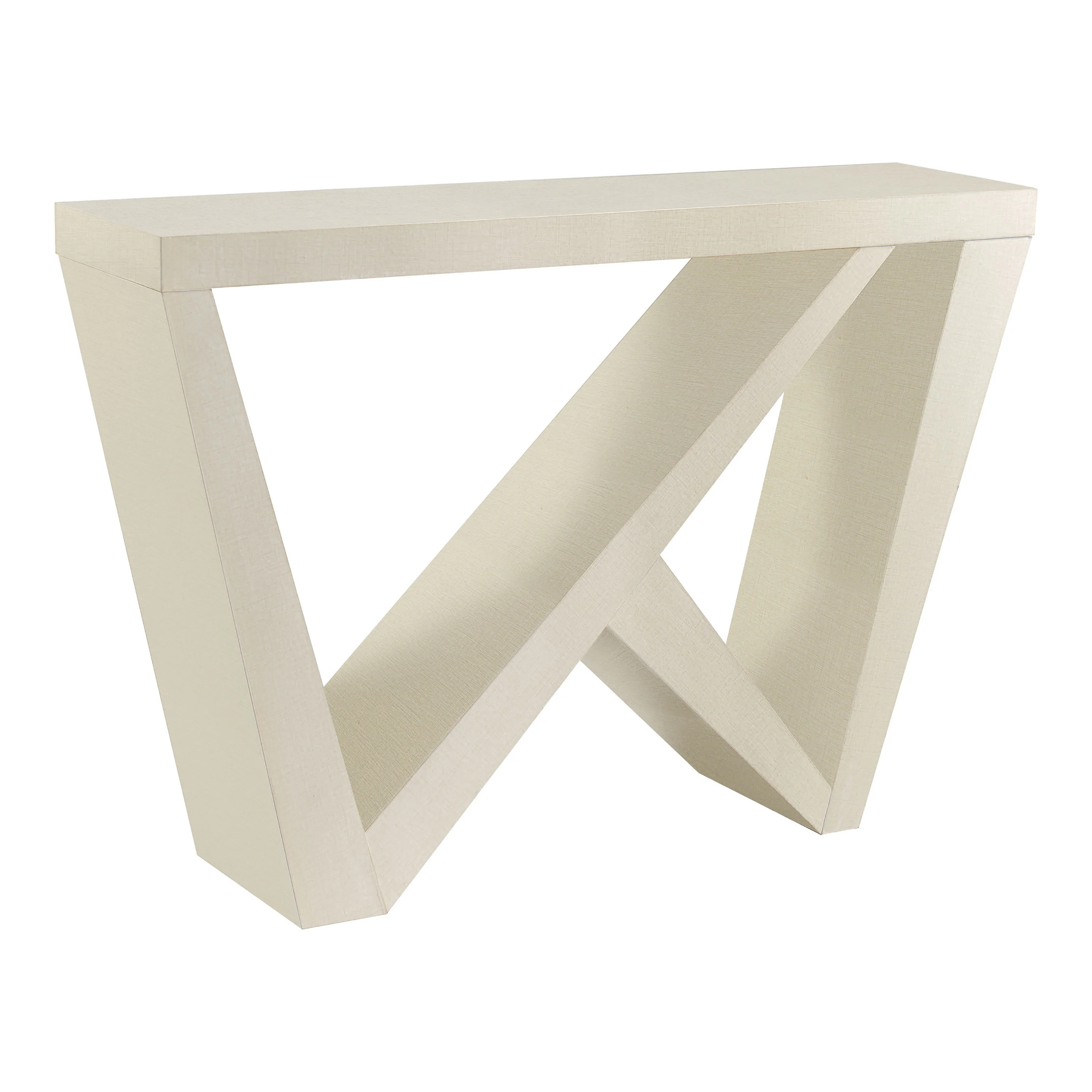 Furniture of America Wyll Rectangle Wood Cream Weave Console Table - Image 3