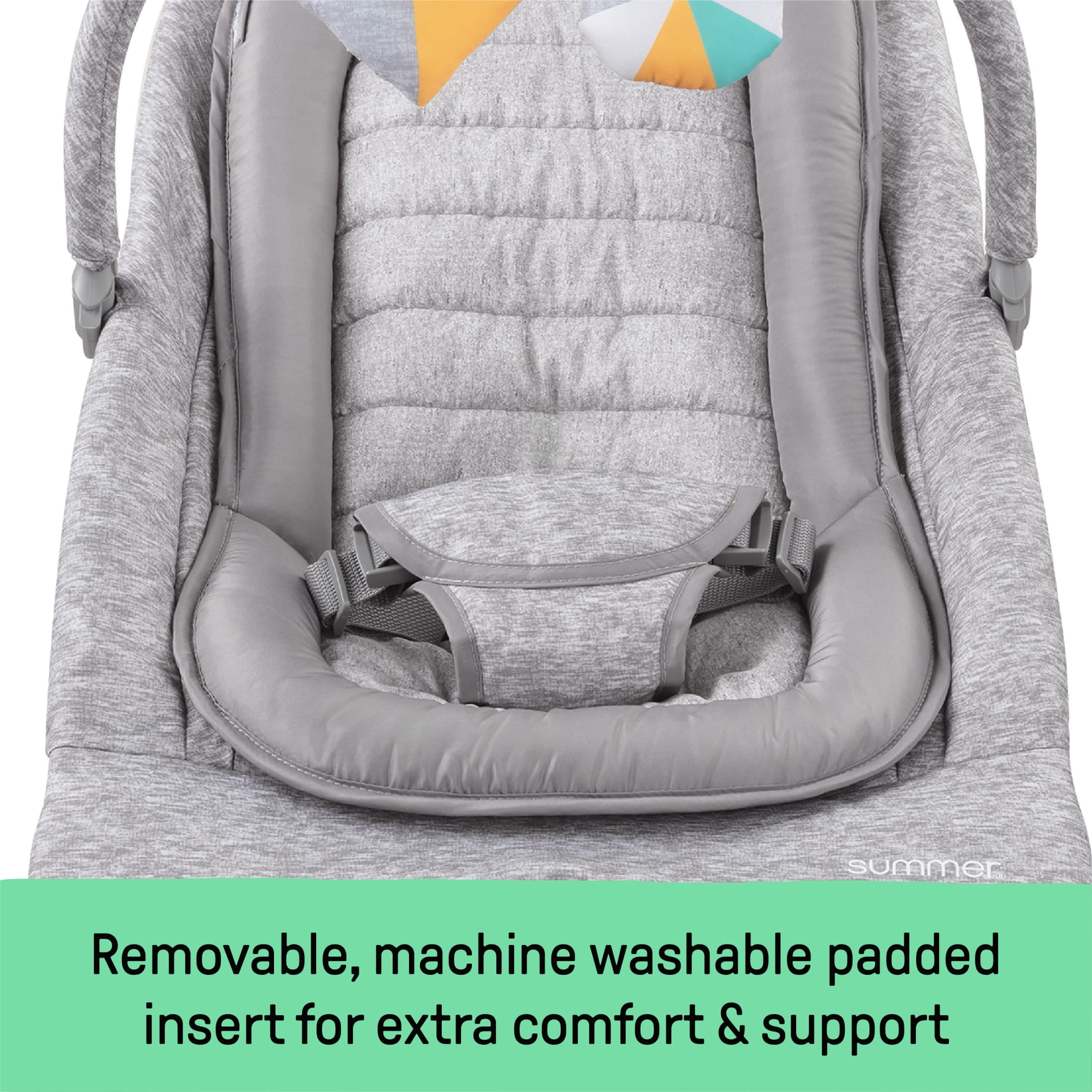 Summer by Ingenuity 2-in-1 Baby Bouncer & Rocker Duo for Infants, Light Gray Tweed - Image 8