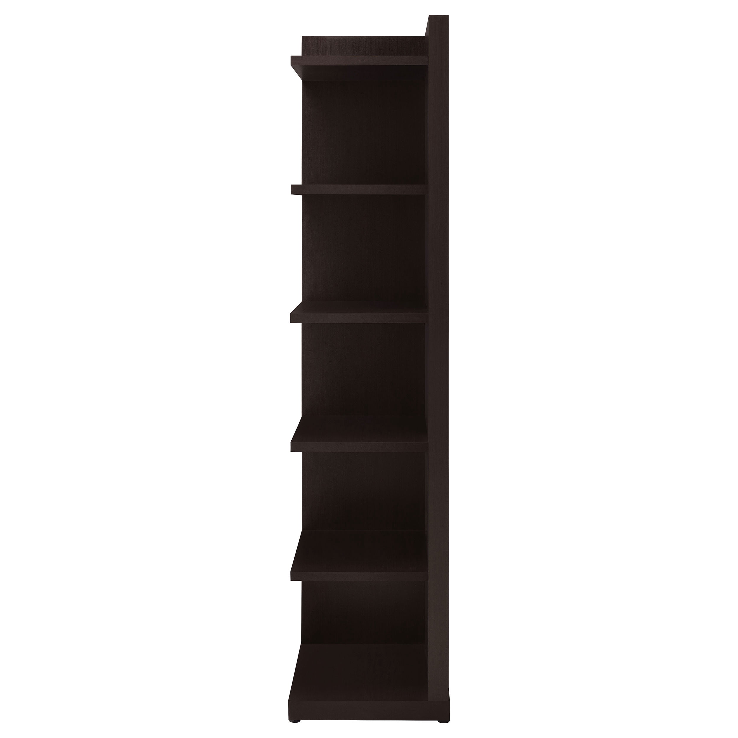 Alder 71-inch 6-shelf Corner Bookcase Cappuccino - Image 8