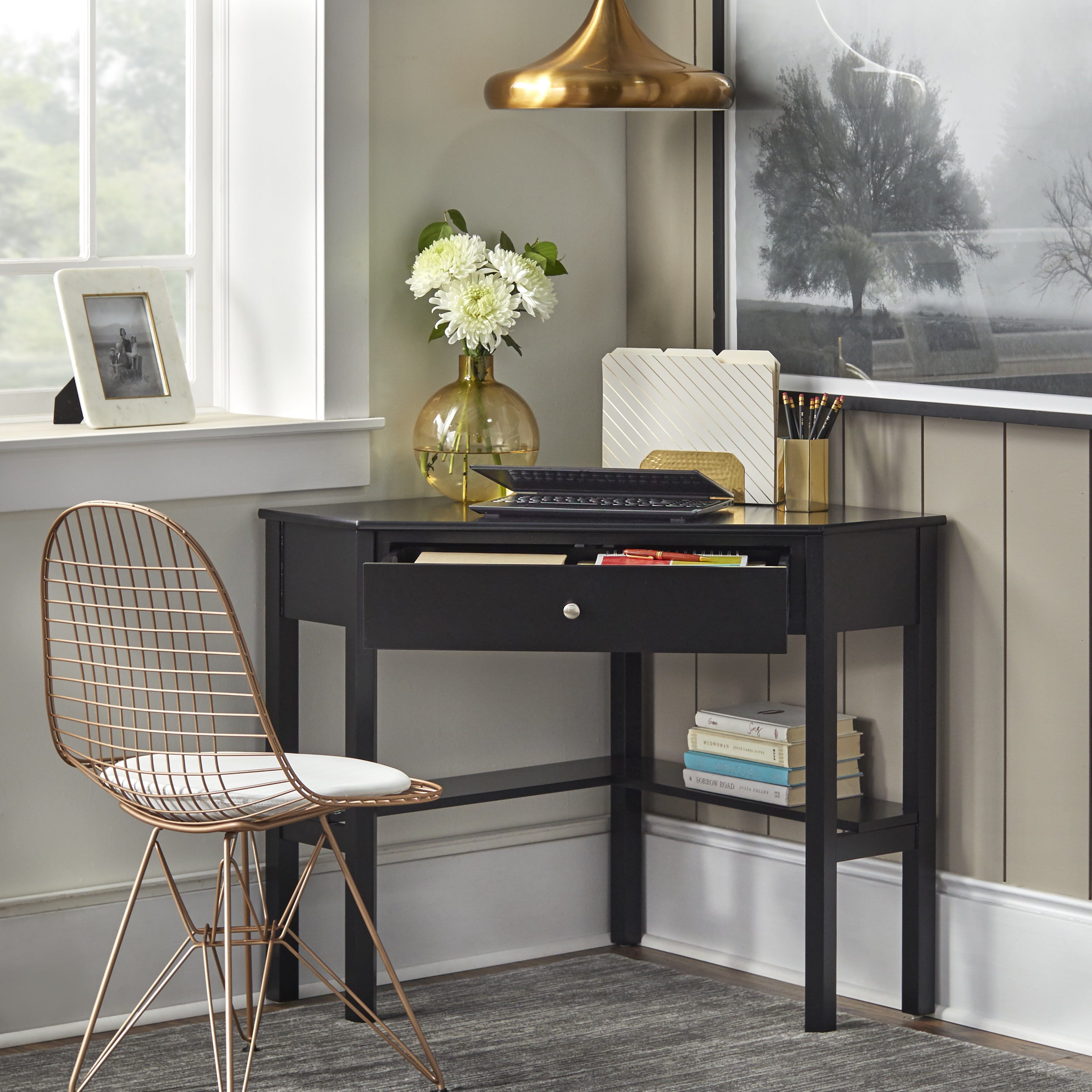 Porch & Den Lincoln Corner Desk Black Painted - Image 3