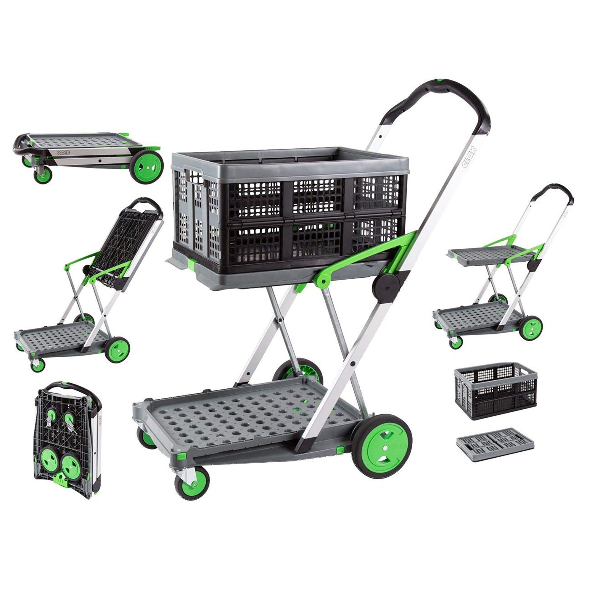 CLAX: The Original Transport Mobile Cart W/ Storage Crate, Green - Image 6