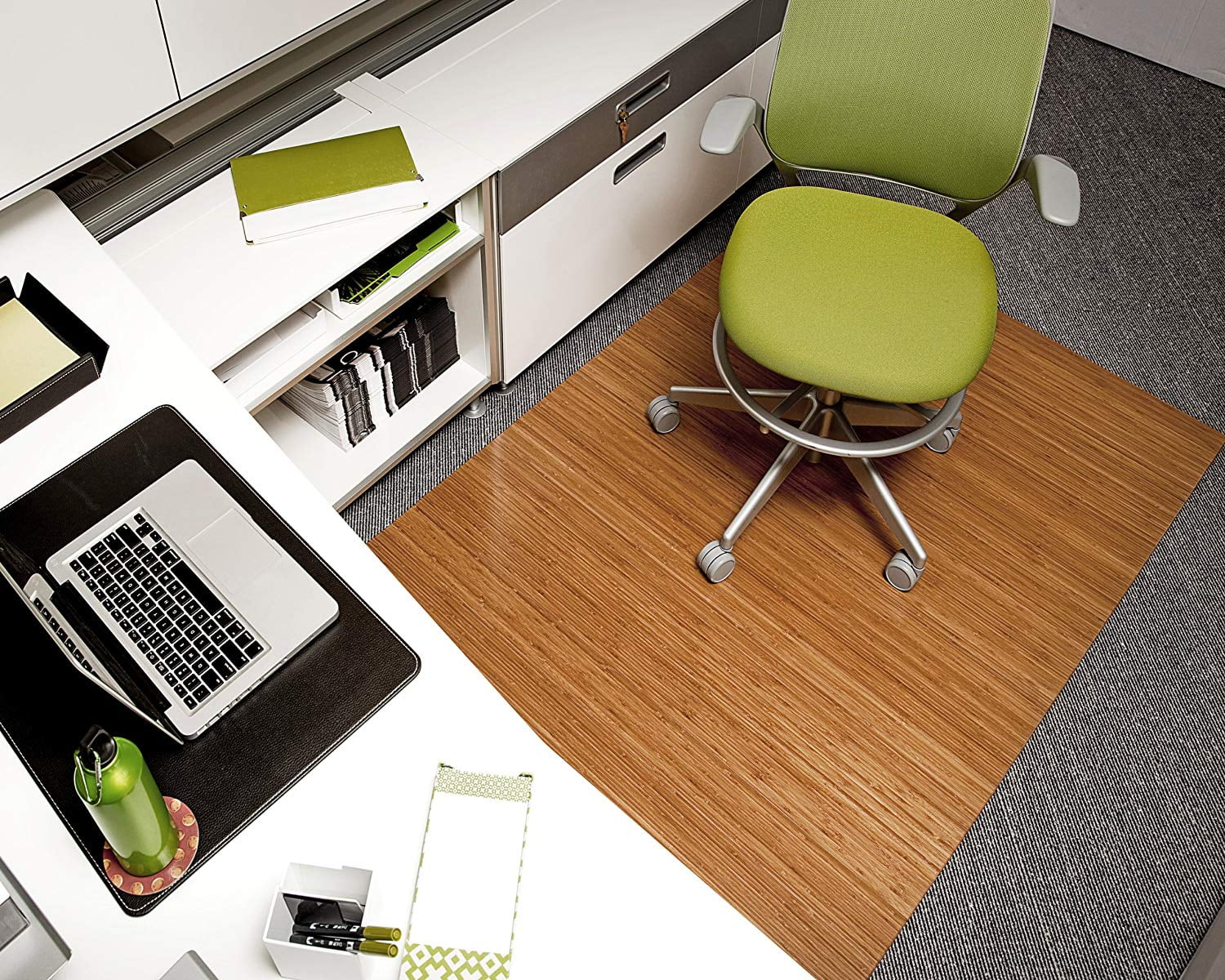 Bamboo Deluxe Roll-Up Chairmat, 60" x 48", no lip - Image 2