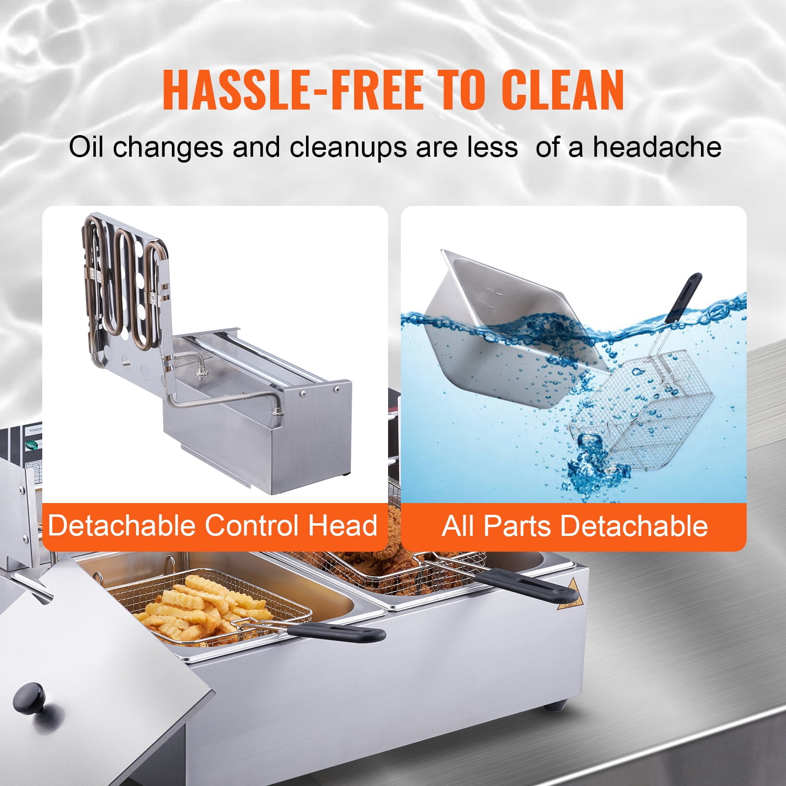 BENTISM 9.1 qt 3000 Watts Commercial Electric Deep Fryer, Stainless Steel - Image 8