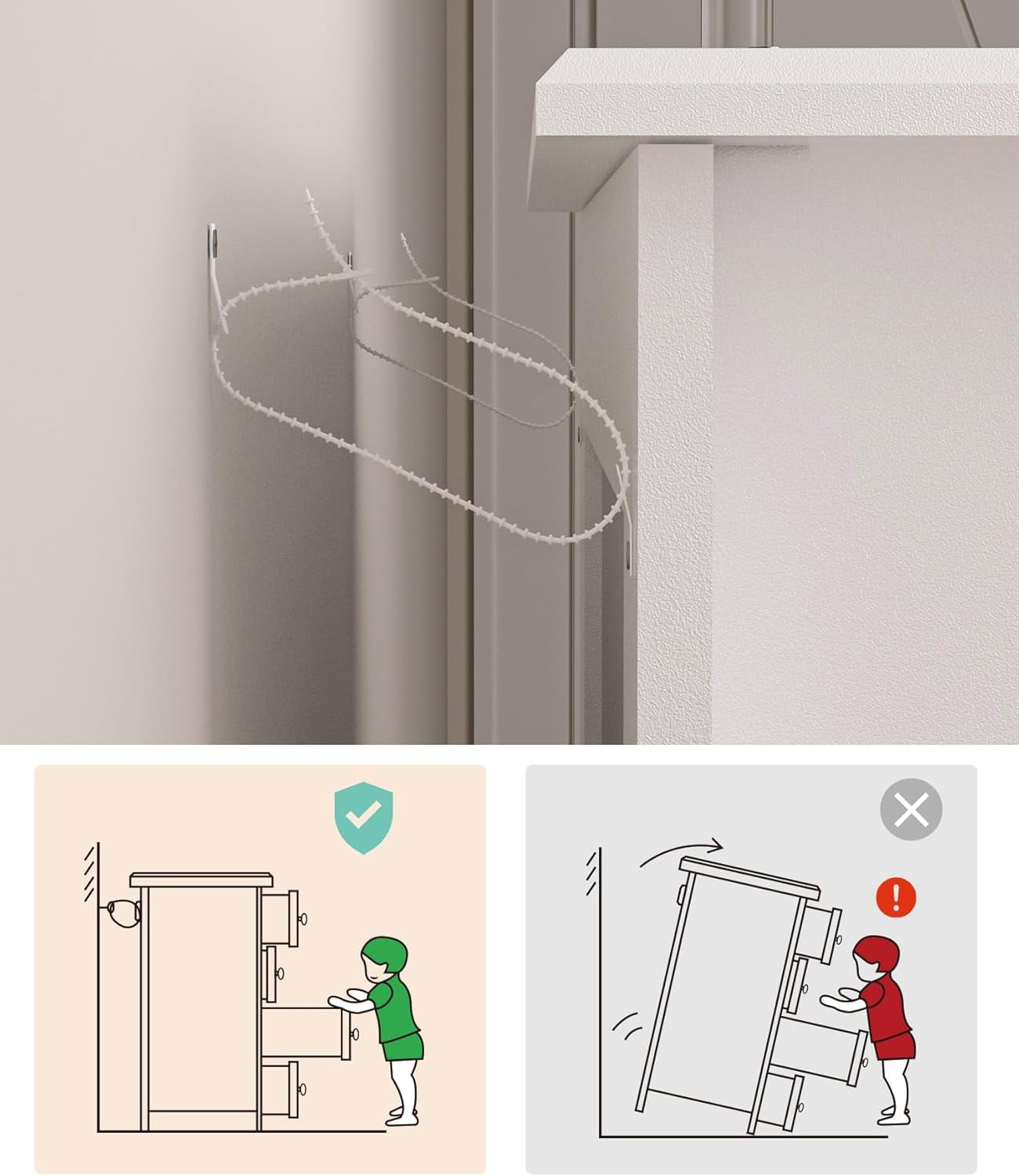 5 Drawer White Dresser with Power Outlets, Wooden Vertical Dressers for Bedroom & Living Room - Image 4