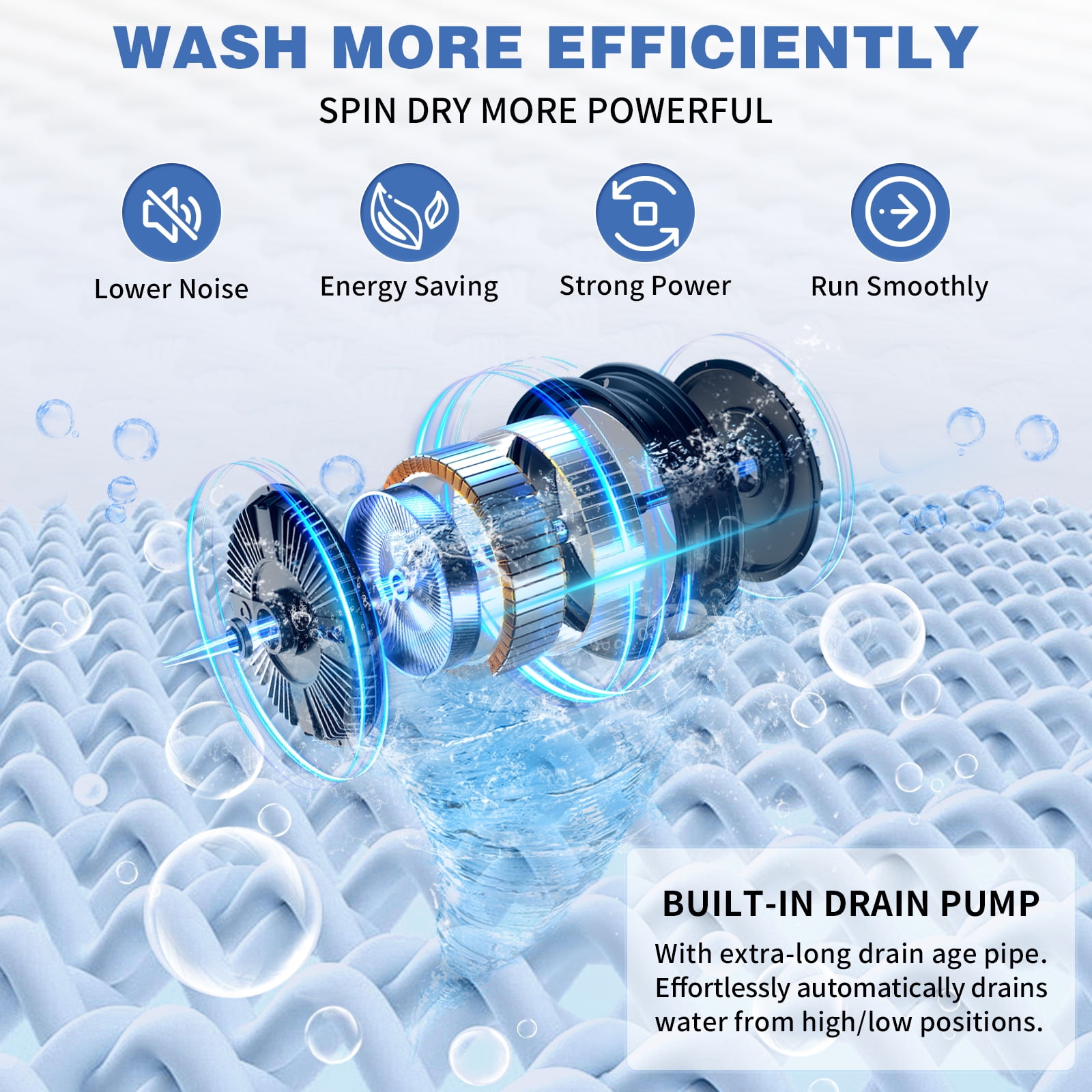 Ktaxon 17.8lbs Portable Fully Automatic Washing Machine W/ Drain Pump - Image 5