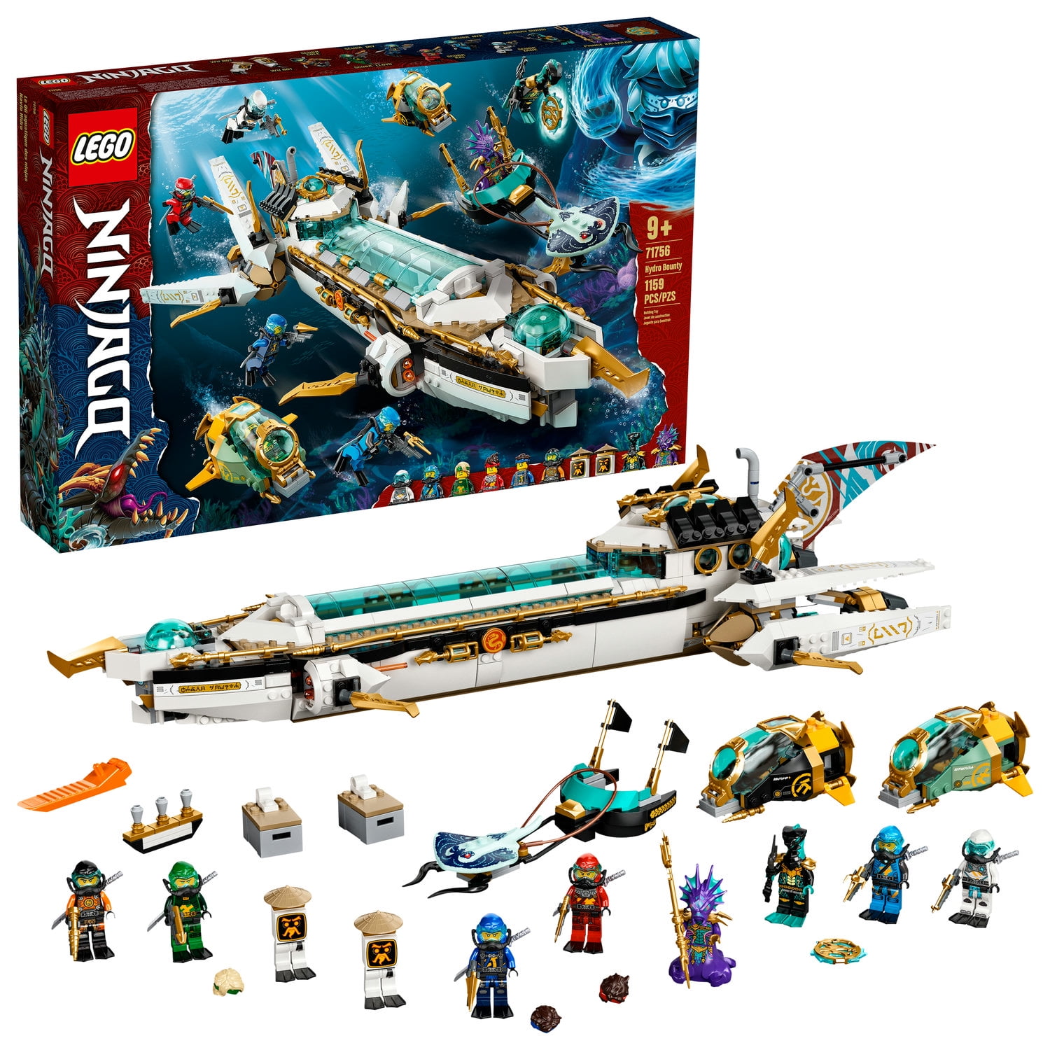 LEGO NINJAGO Hydro Bounty Building Set, 71756 Submarine Toy with Kai and Nya Minifigures, Ninja Toys, Gifts, Presents for Kids, Boys, Girls Age 9 Plus Years Old - Image 8