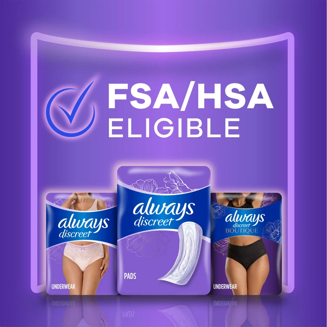 (3 pack) Always Discreet Adult Incontinence Pads for Women, Moderate Absorbency, Long Length, Postpartum Pads, 162 Count - Image 10