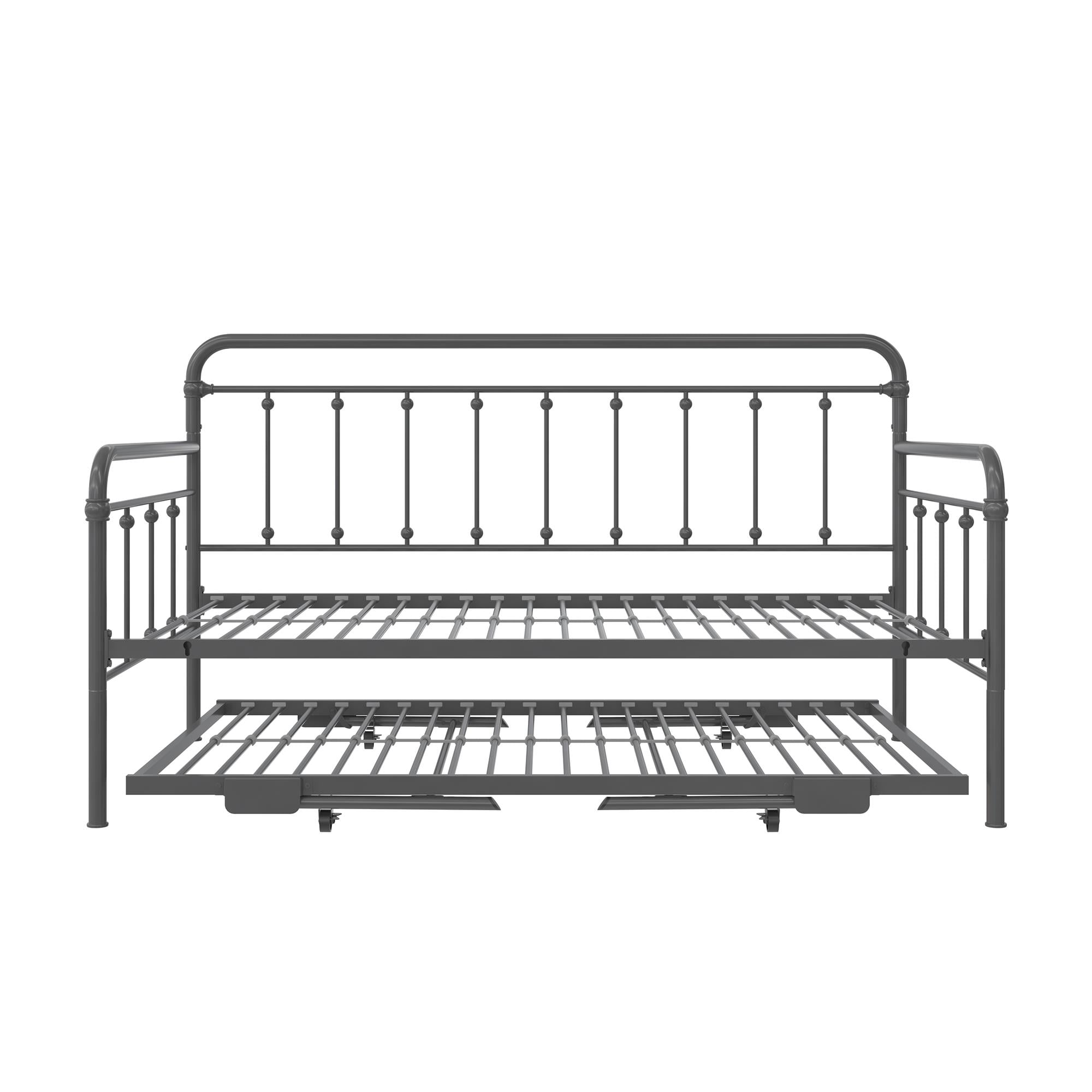 DHP Locky Metal Daybed with Pop Up Trundle Bed, Twin over Twin, Gunmetal Gray - Image 22