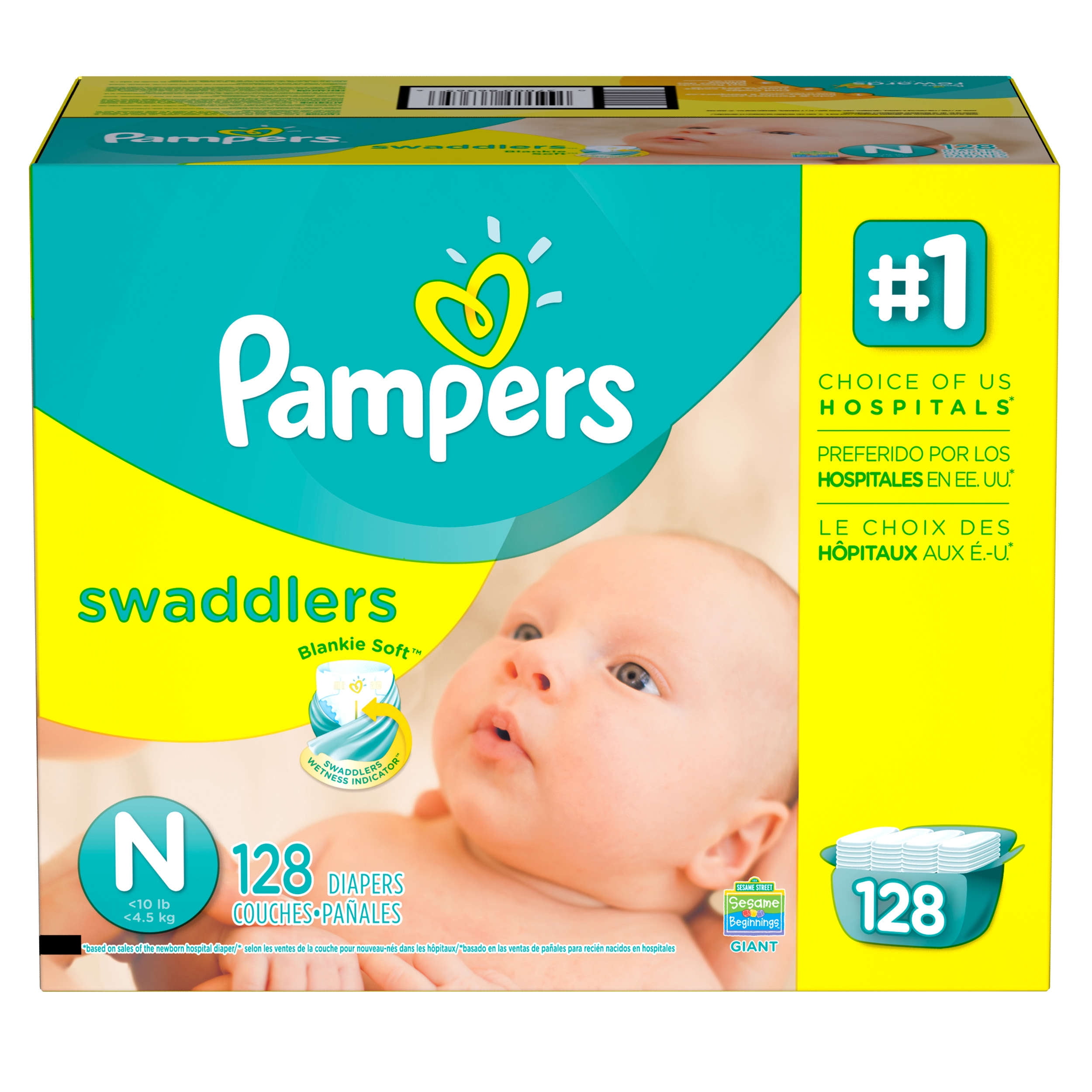 Pampers Swaddlers Newborn Diapers Size 0 128 count - Image 4