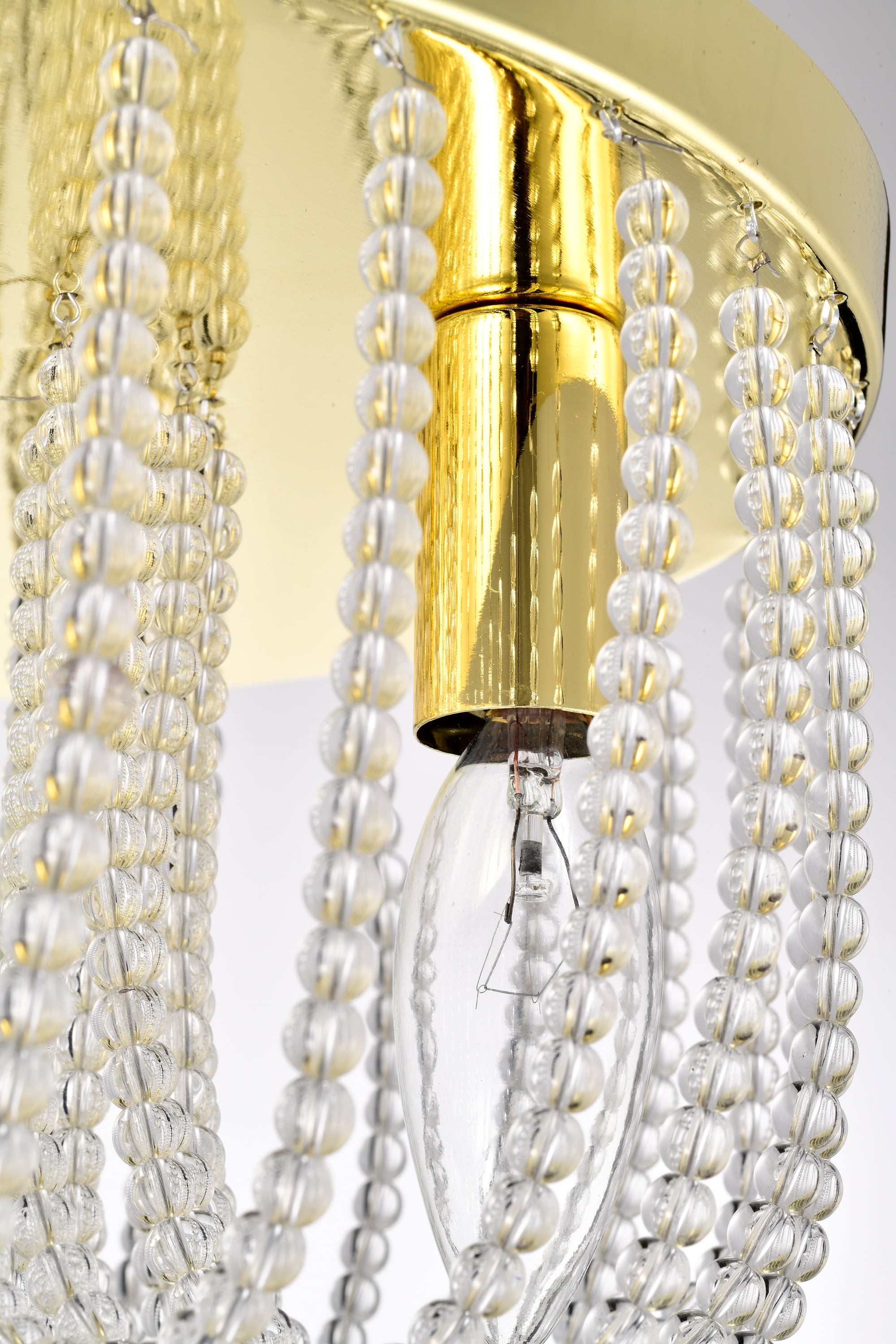 Gold Flush Mount Ceiling Light Fixtures Crystal Chandelier Modern 3-Light Light Fixture - Image 8