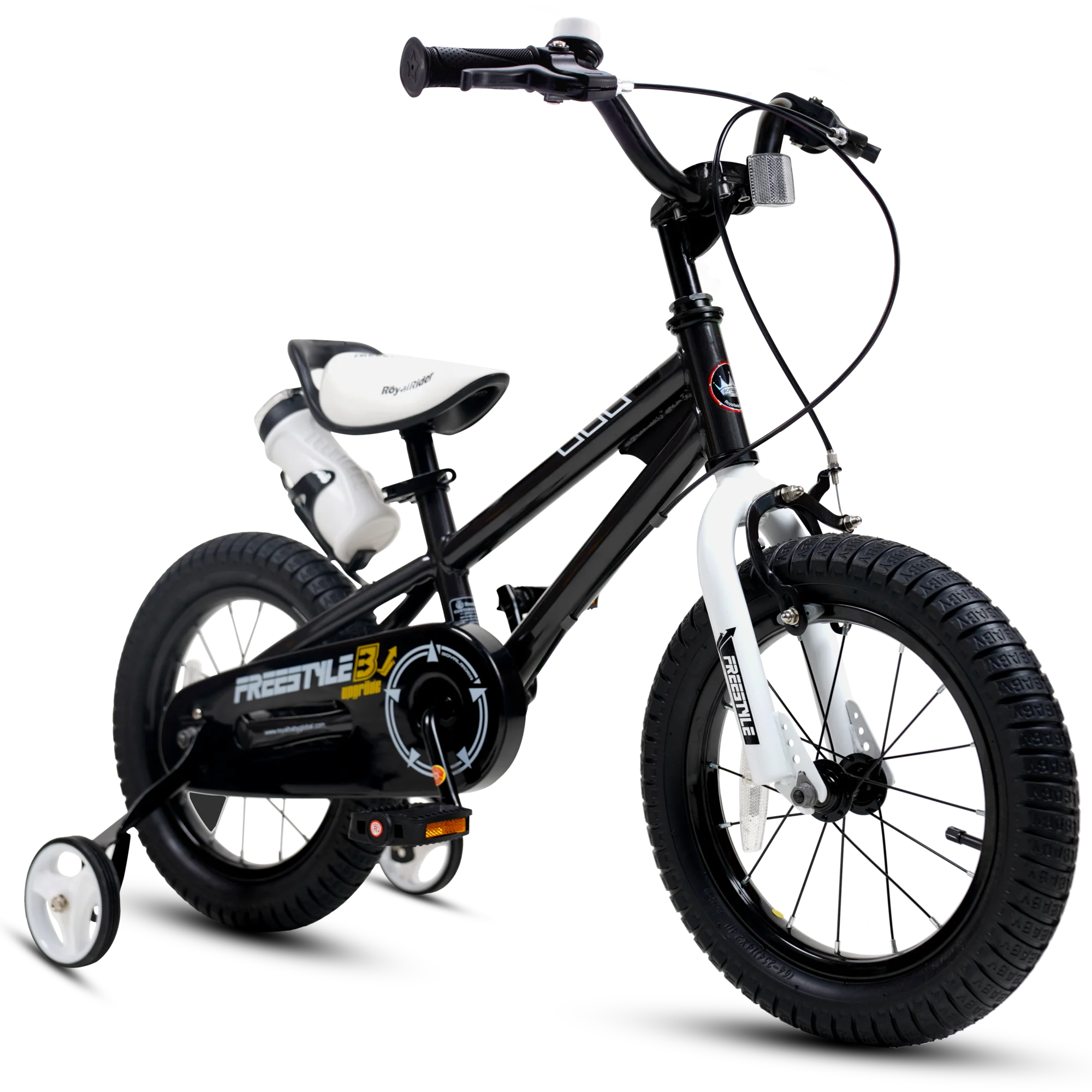 Royalbaby Freestyle 18 In Black Kids Bike Boys and Girls Bike with Kickstand and Water Bottle - Image 2