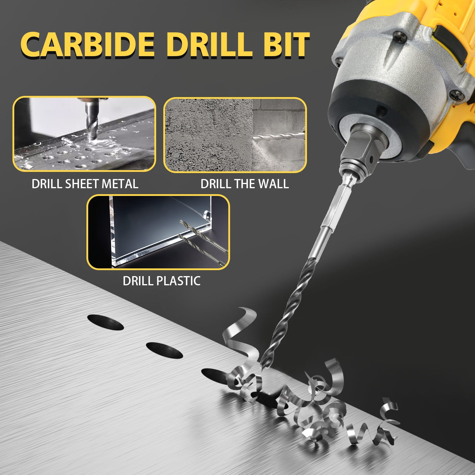 21V Cordless Impact Wrench with 2 Batteries,Brushless Motor 1/2" Impact Drill,Impact Gun Max Torque 280 ft lbs (380N.m),30Pcs Tool Set for Home,Yellow - Image 2