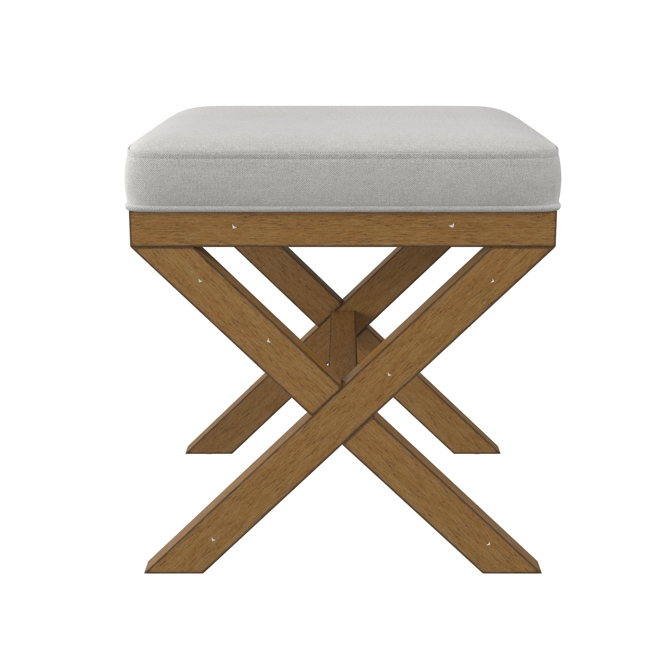 Hillsdale Furniture Somerset Backless Wood Vanity Stool, Dark Driftwood - Image 3