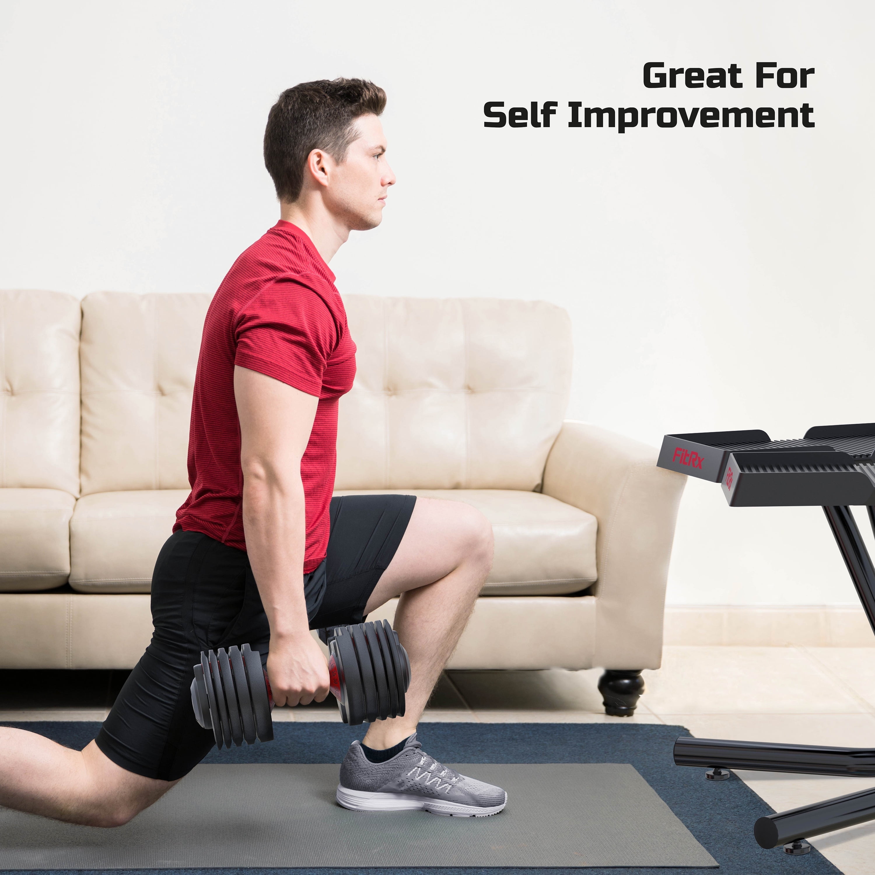 FitRx SmartRack and SmartBells Set, Dumbbell Weight Rack Stand with Two Quick-Select 5-52.5lbs Adjustable Dumbbells - Image 11